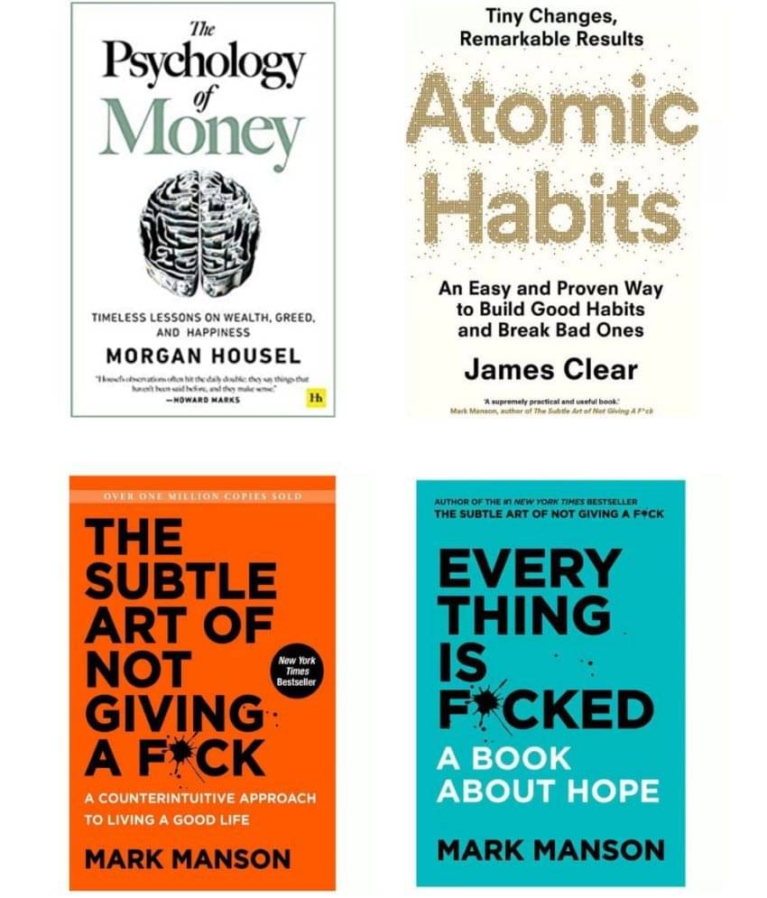 (4 Books Combo) Psychology of money + Atomic habit + The subtle art + Every thing     			(4 Books Combo) Psychology of money + Atomic habit + The subtle art + Every thing