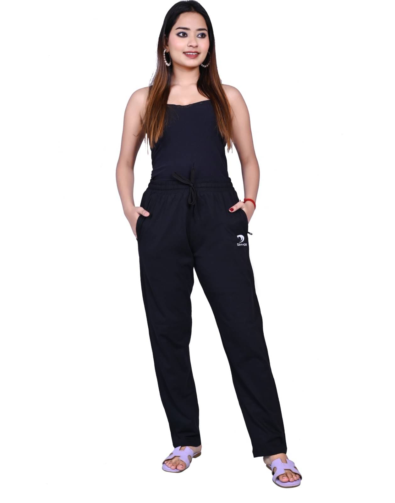     			AA R HOSIERY - Black Cotton Blend Women's Yoga,Cricket,Gym Trackpants ( Pack of 1 )