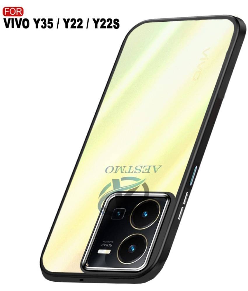     			AESTMO - Transparent Polycarbonate Plain Cases Compatible For Vivo Y35 ( Pack of 1 )