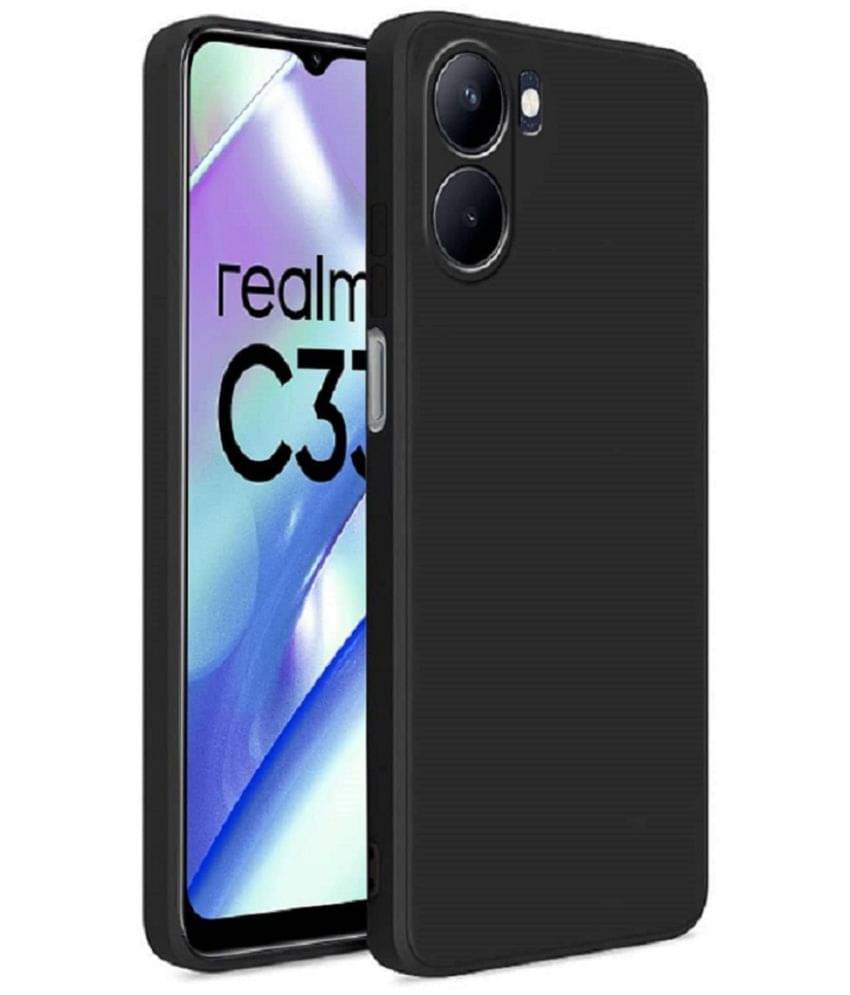     			CASE VA - Black Silicon Plain Cases Compatible For Realme C33 ( Pack of 1 )