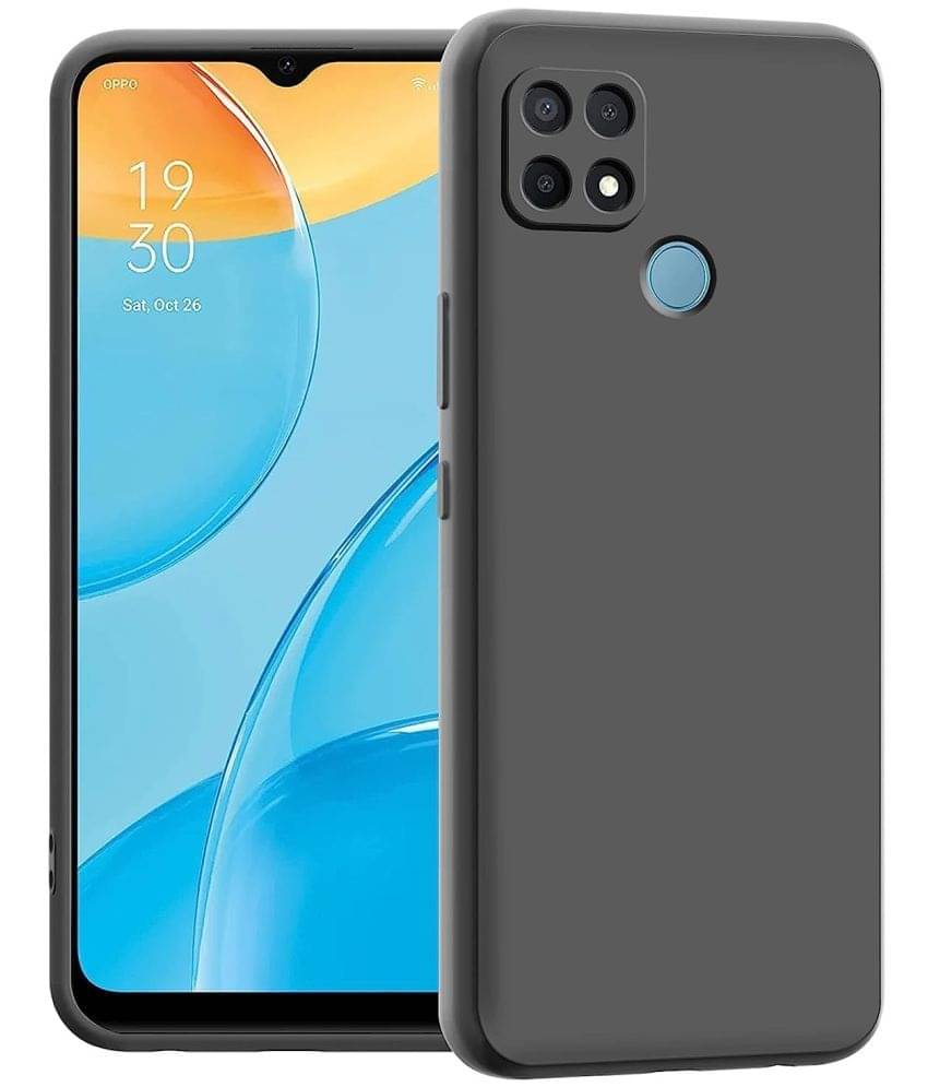 Case Vault Covers - Black Silicon Plain Cases Compatible For Oppo A15s ( Pack of 1 ) Case Vault Covers - Black Silicon Plain Cases Compatible For Oppo A15s ( Pack of 1 )