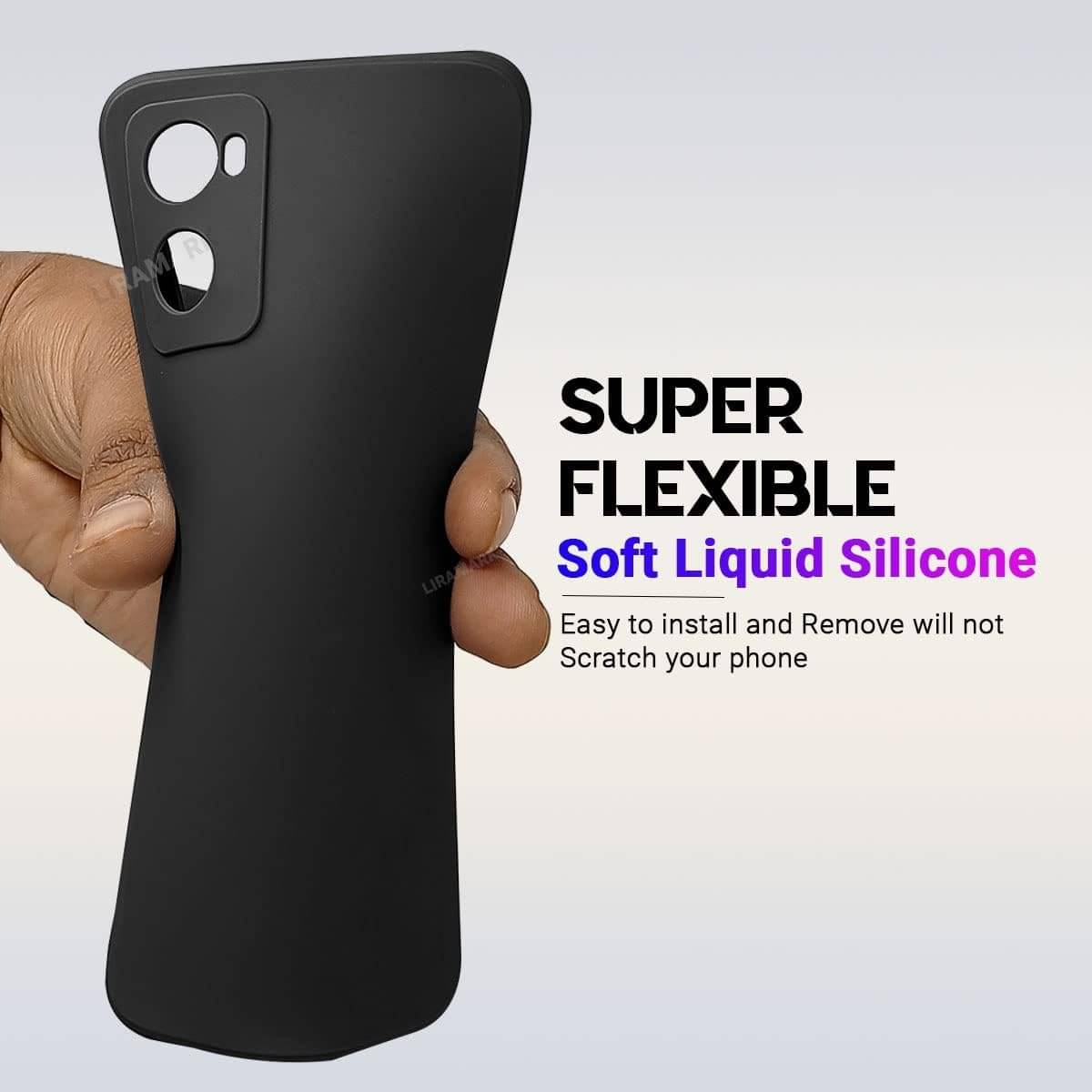     			Case Vault Covers - Black Silicon Plain Cases Compatible For OPPO K10 5G ( Pack of 1 )