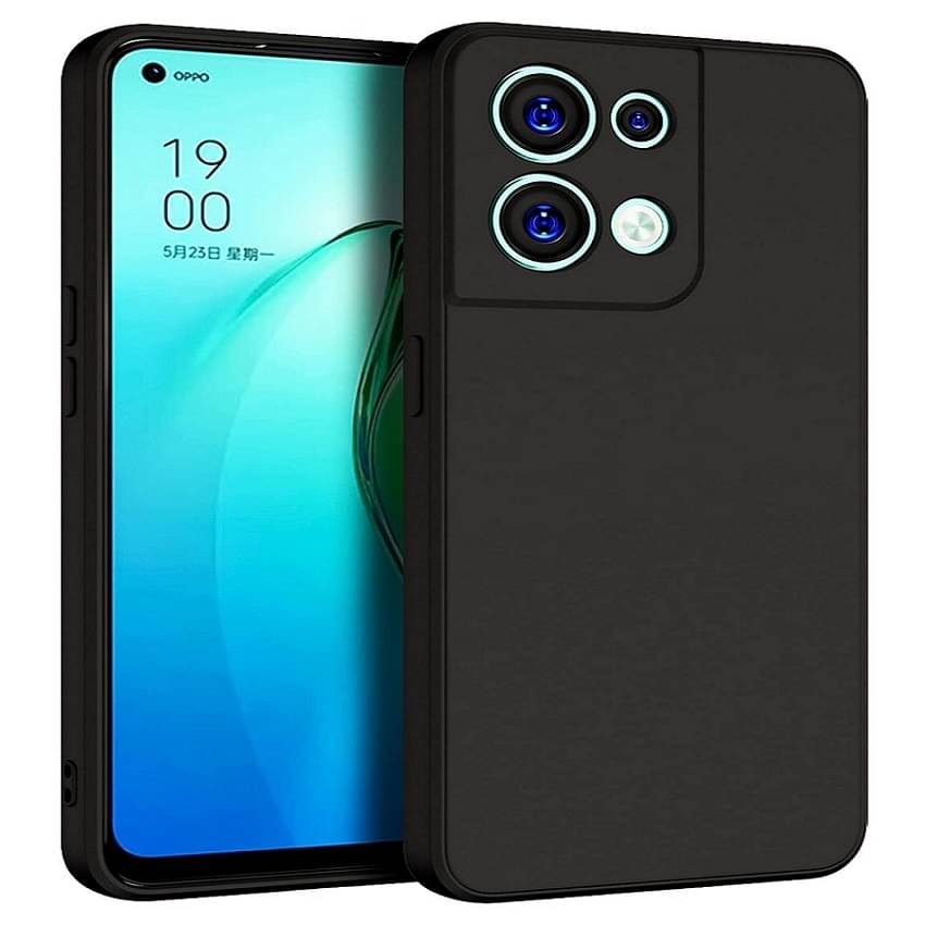 Case Vault Covers - Black Silicon Plain Cases Compatible For Oppo Reno 8 5G ( Pack of 1 ) Case Vault Covers - Black Silicon Plain Cases Compatible For Oppo Reno 8 5G ( Pack of 1 )