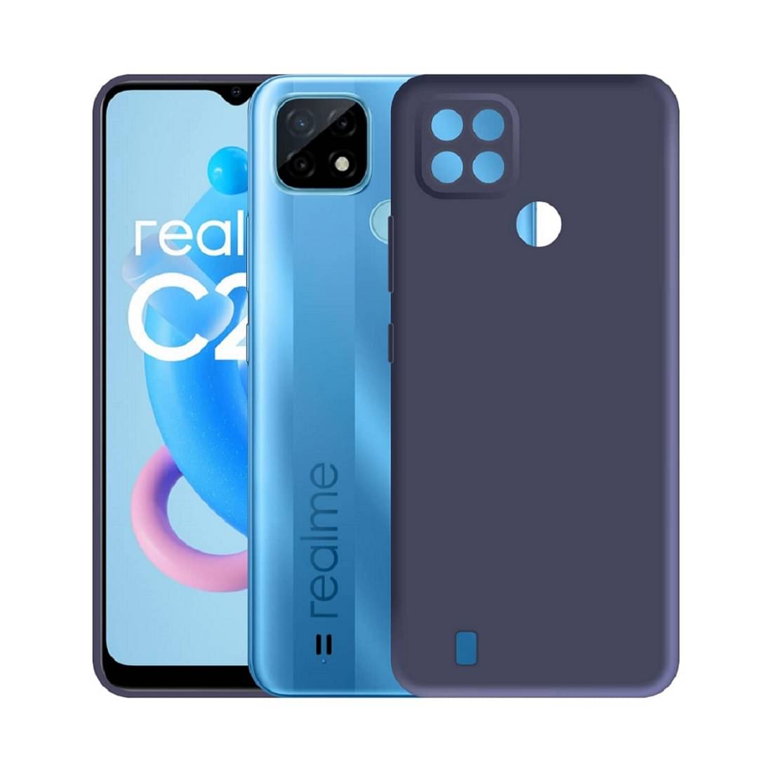 Case Vault Covers - Blue Silicon Plain Cases Compatible For Realme C21 ( Pack of 1 ) Case Vault Covers - Blue Silicon Plain Cases Compatible For Realme C21 ( Pack of 1 )