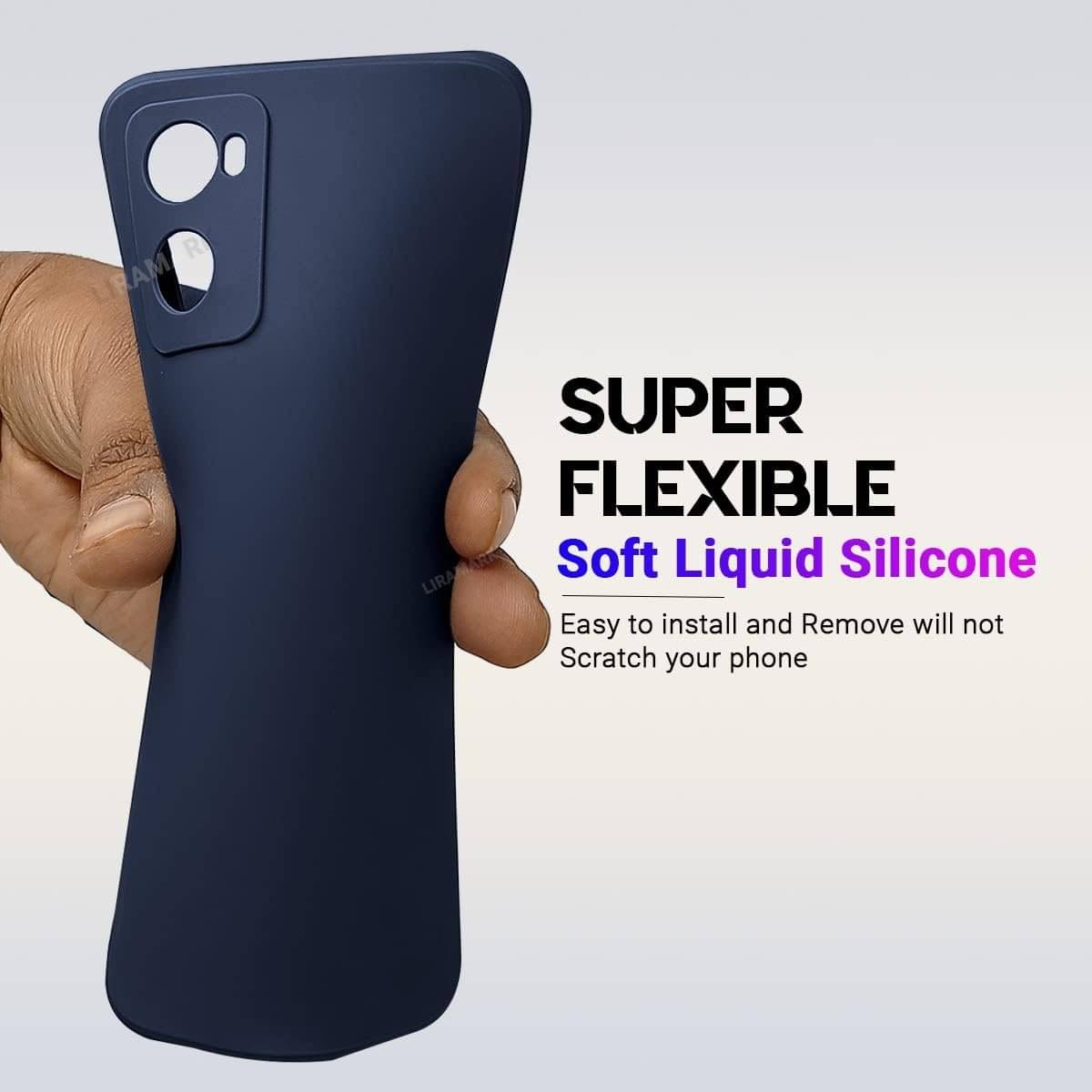     			Case Vault Covers - Blue Silicon Plain Cases Compatible For OPPO K10 5G ( Pack of 1 )