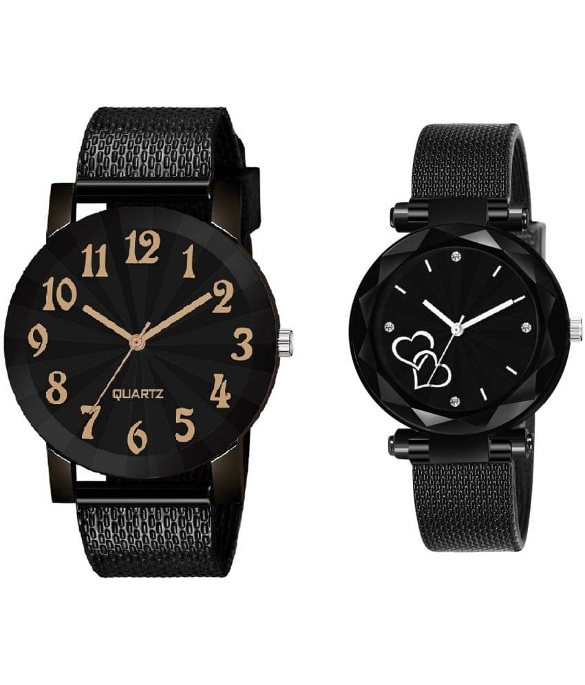     			Cosmic - Black Resin Analog Couple's Watch