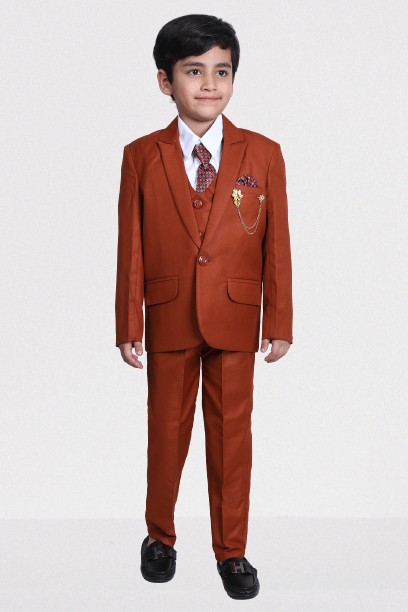     			DKGF Fashion Boys Polyester Suit ( Pack of 1 , Orange )
