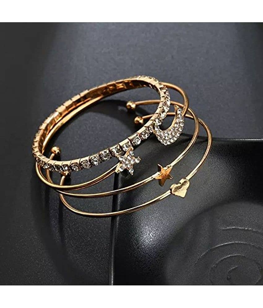 FASHION FRILL Gold Cuff ( Pack of 4 ) - Bangles & Bracelets | Buy online on ZillyBuy