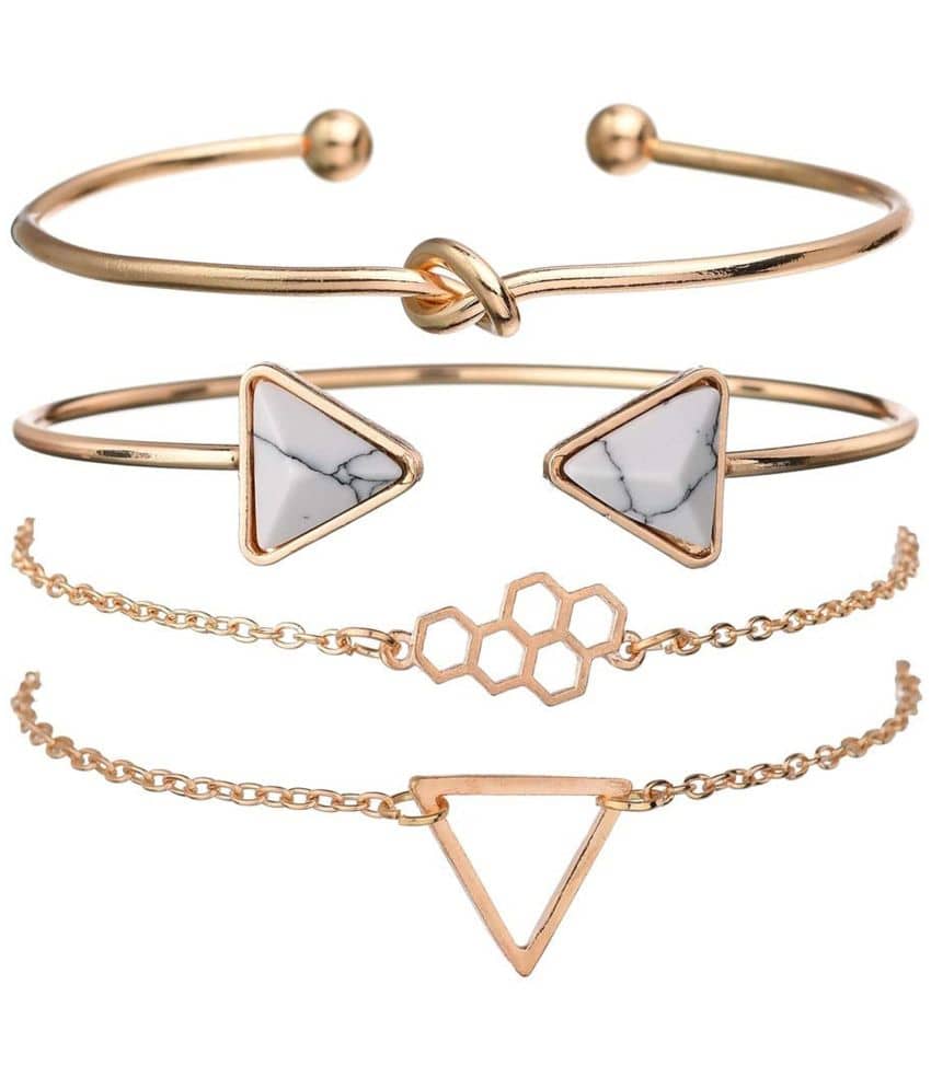 FASHION FRILL - Gold Cuff ( Pack of 4 ) - Bangles & Bracelets | Buy online on ZillyBuy
