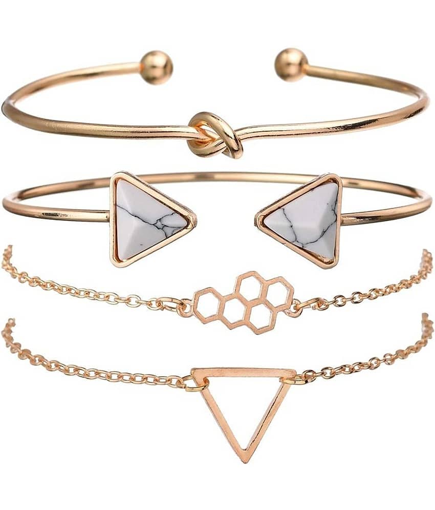FASHION FRILL - Gold Cuff ( Pack of 4 ) - Bangles & Bracelets | Buy online on ZillyBuy