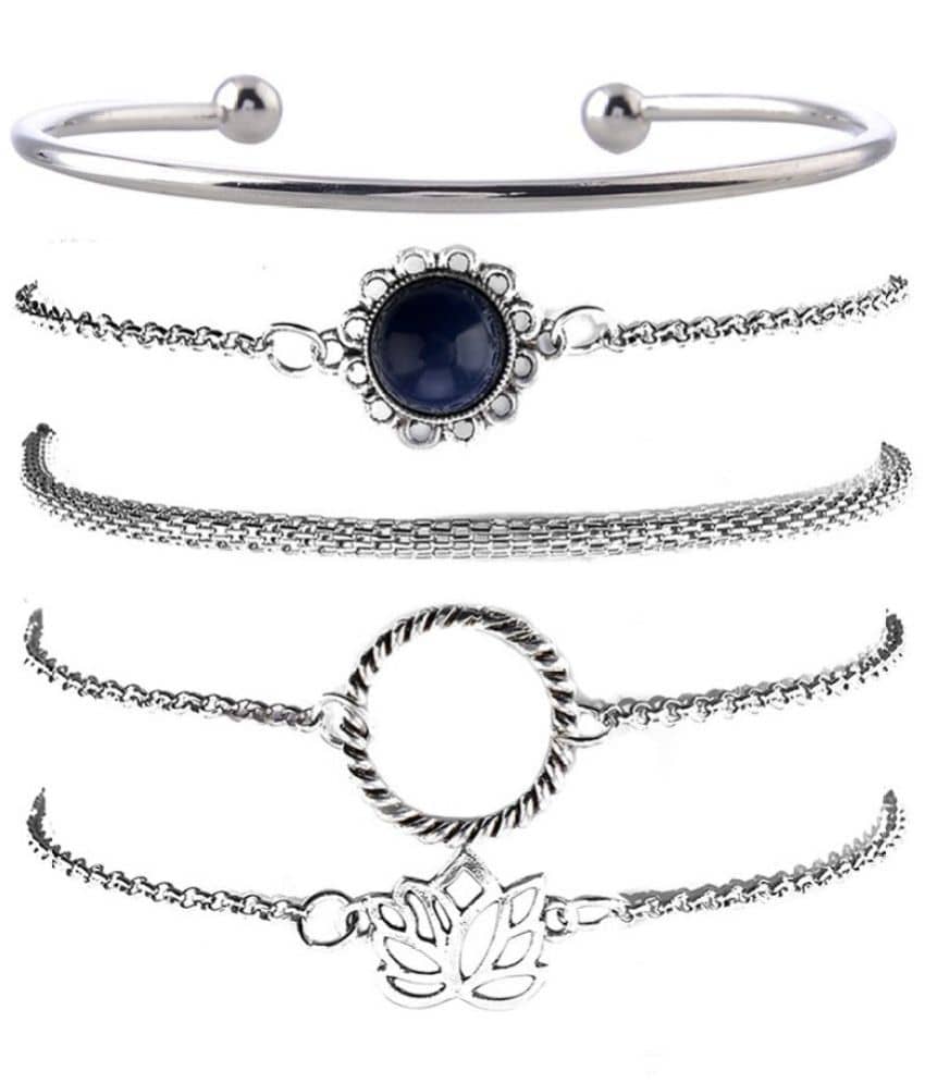 FASHION FRILL - Silver Bracelet ( Pack of 5 ) - Bangles & Bracelets | Buy online on ZillyBuy