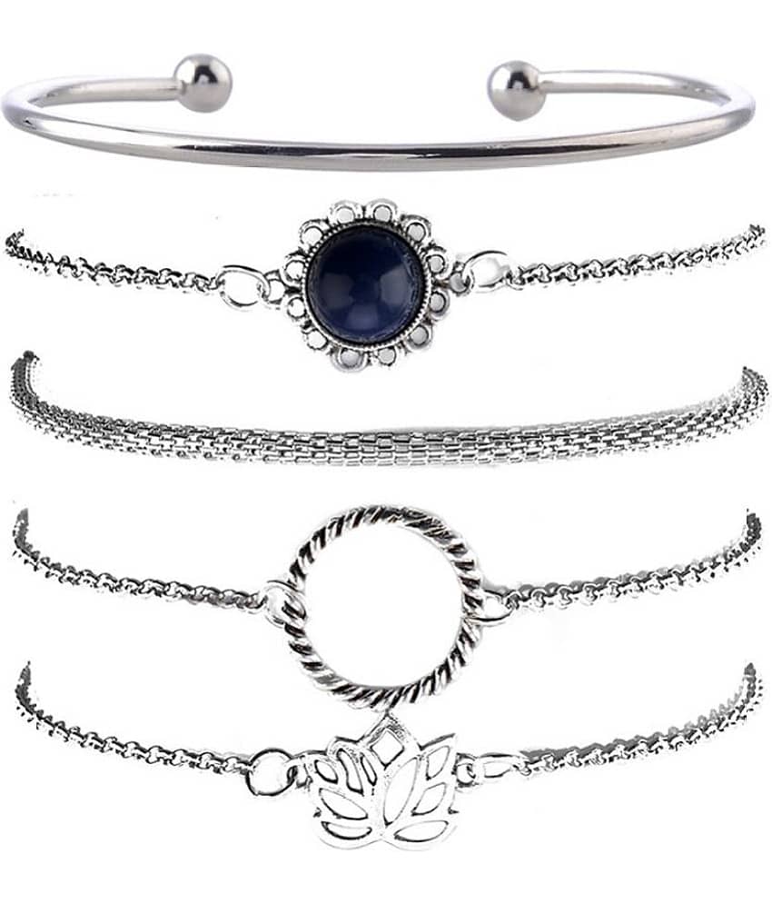 FASHION FRILL - Silver Bracelet ( Pack of 5 ) - Bangles & Bracelets | Buy online on ZillyBuy
