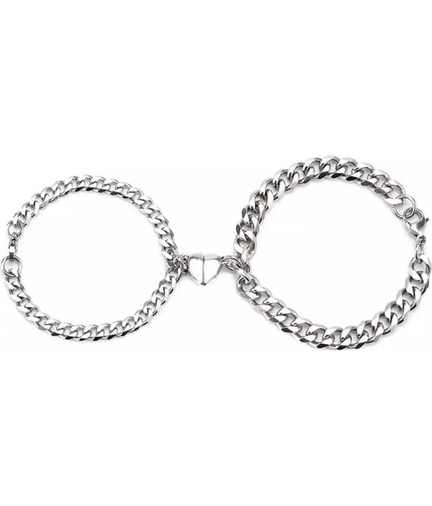 FASHION FRILL Silver Bracelet ( Pack of 2 ) - Bangles & Bracelets | Buy online on ZillyBuy