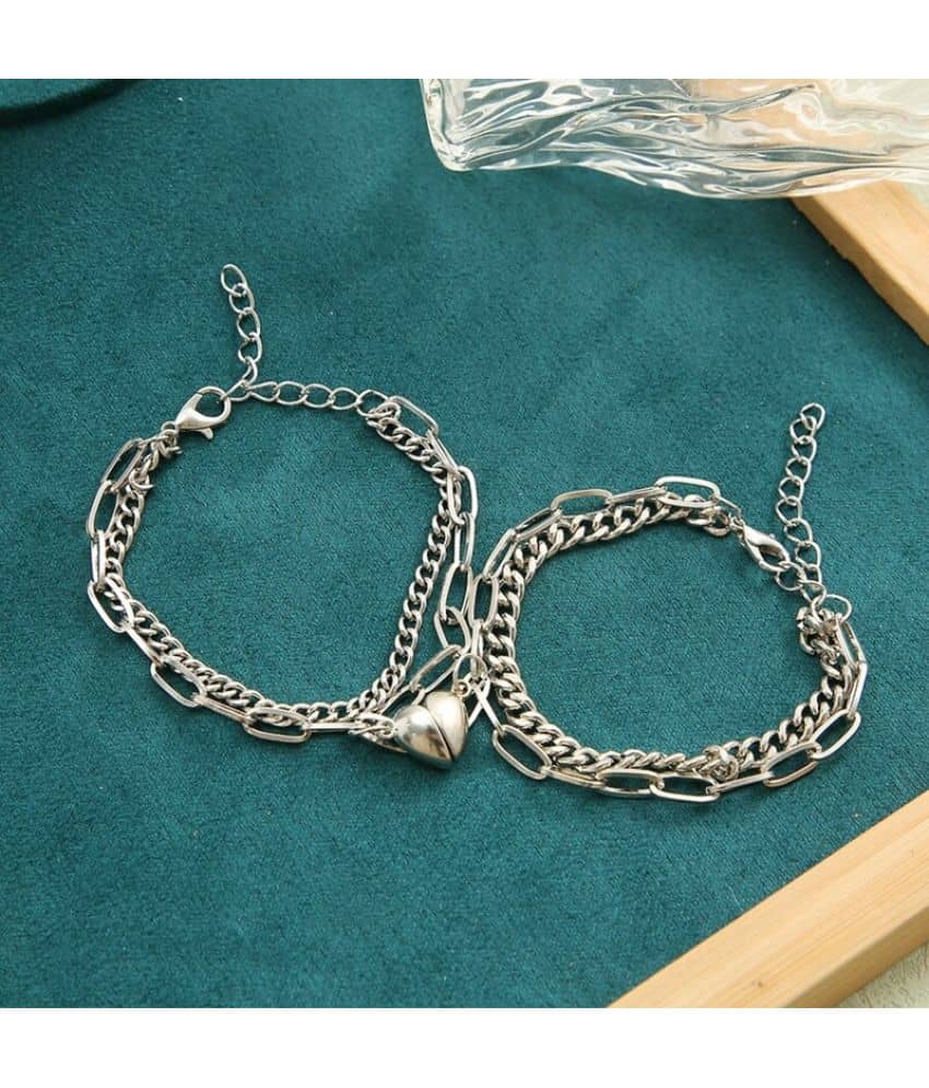 FASHION FRILL Silver Bracelet ( Pack of 2 ) - Bangles & Bracelets | Buy online on ZillyBuy