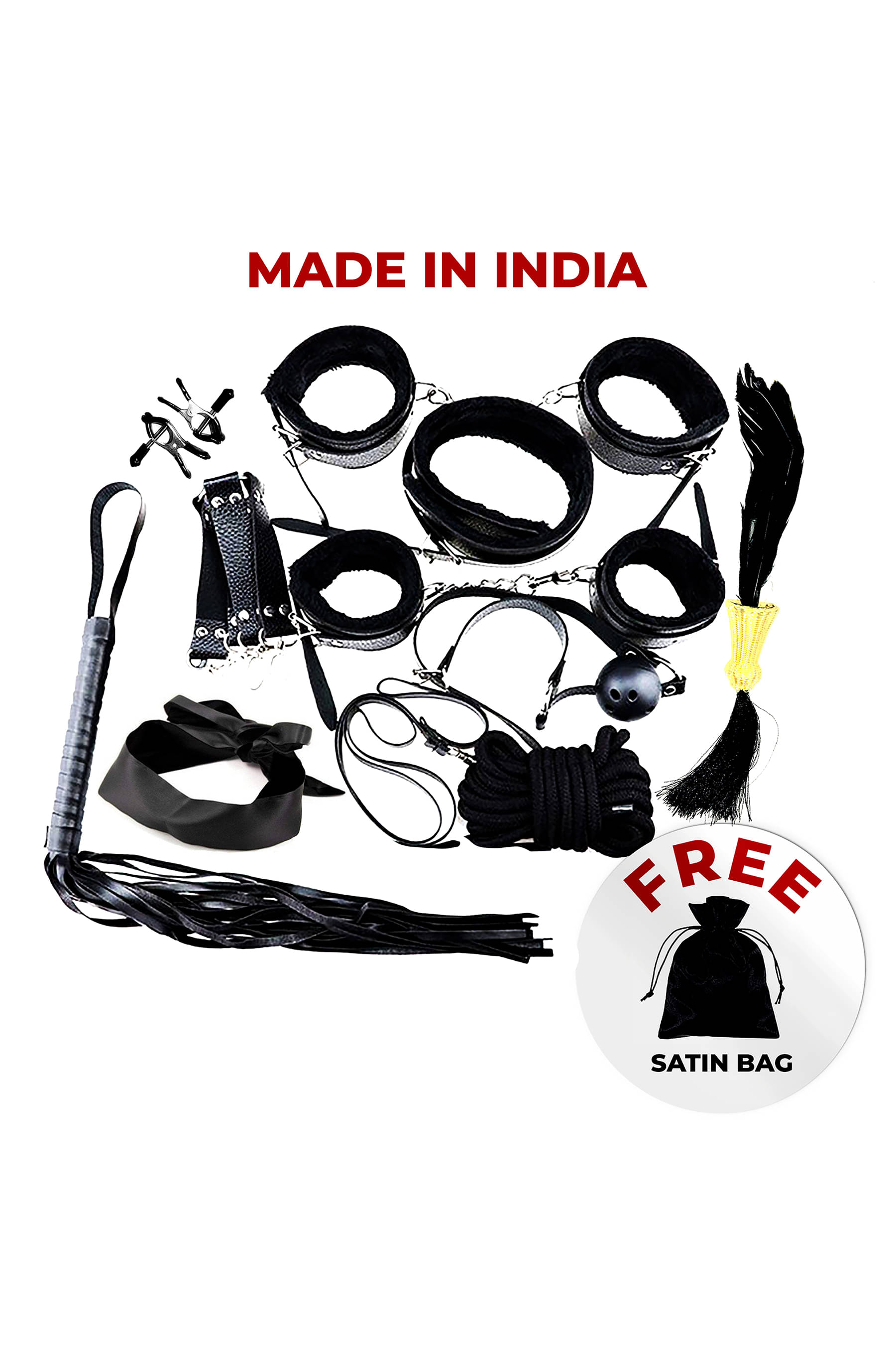 Kamuk Life Black Leather Sex Toy BDSM Bondage Kit for Adult party dildo fun, honeymoon couples, SM Domination, sexy fun Adult vibrator gifting includes Handcuffs nipple clamps flogger blindfold mouth gag hogtie ankle cuff neck collar total-11 pcs Kamuk Life Black Leather Sex Toy BDSM Bondage Kit for Adult party dildo fun, honeymoon couples, SM Domination, sexy fun Adult vibrator gifting includes Handcuffs nipple clamps flogger blindfold mouth gag hogtie ankle cuff neck collar total-11 pcs