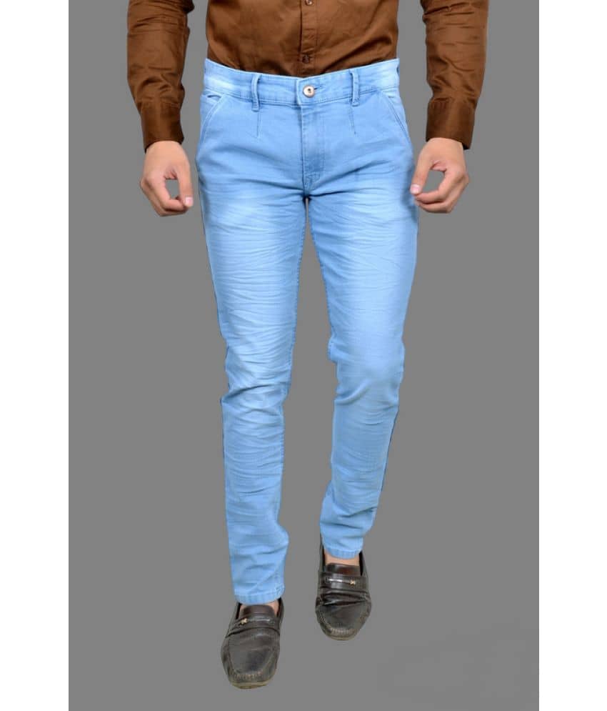 MOUDLIN - Light Blue Denim Slim Fit Men's Jeans ( Pack of 1 ) - Jeans | Buy online on ZillyBuy
