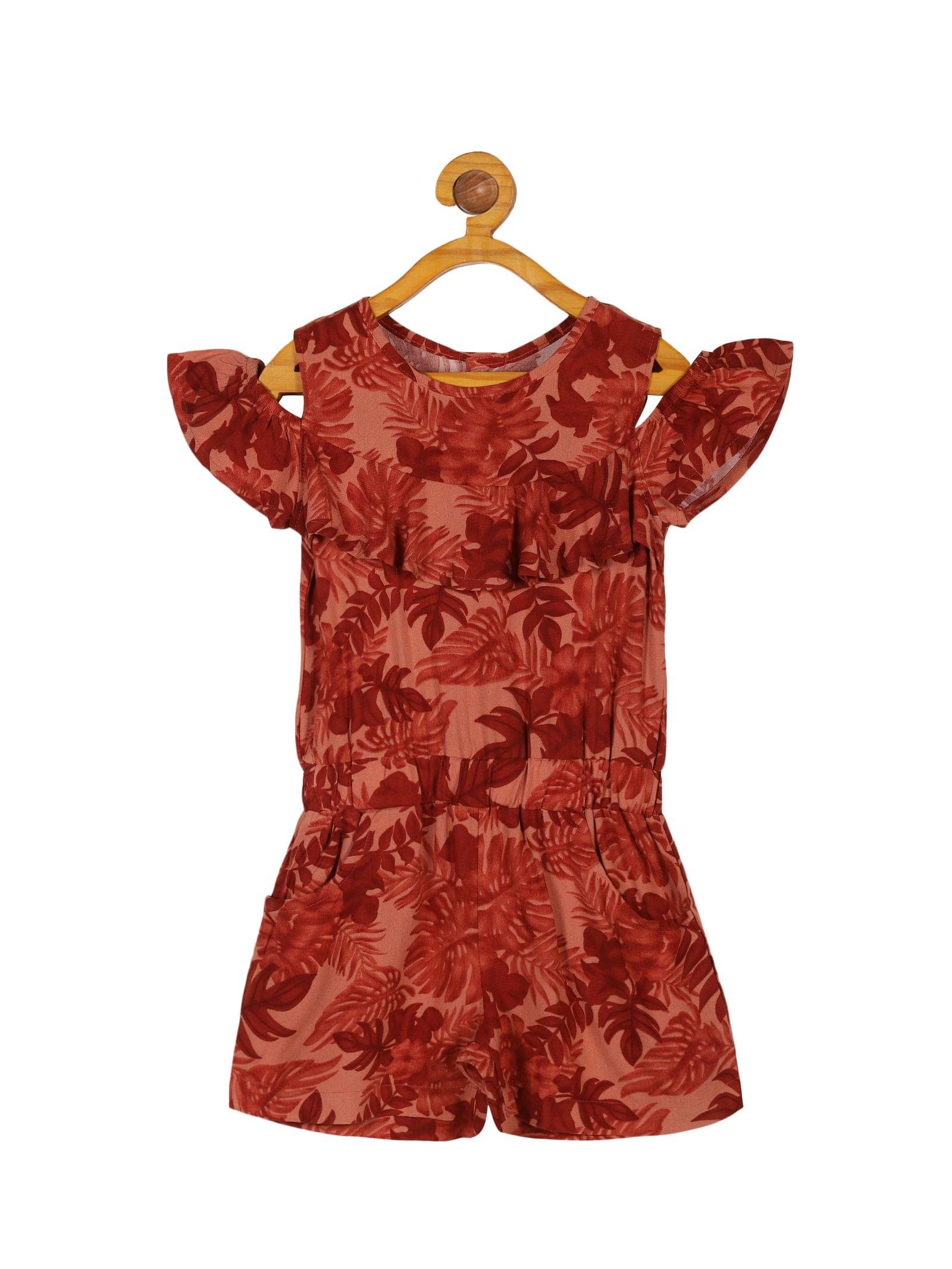     			PLUM TREE Girls Rayon Dungarees ( Pack of 1 , Orange )