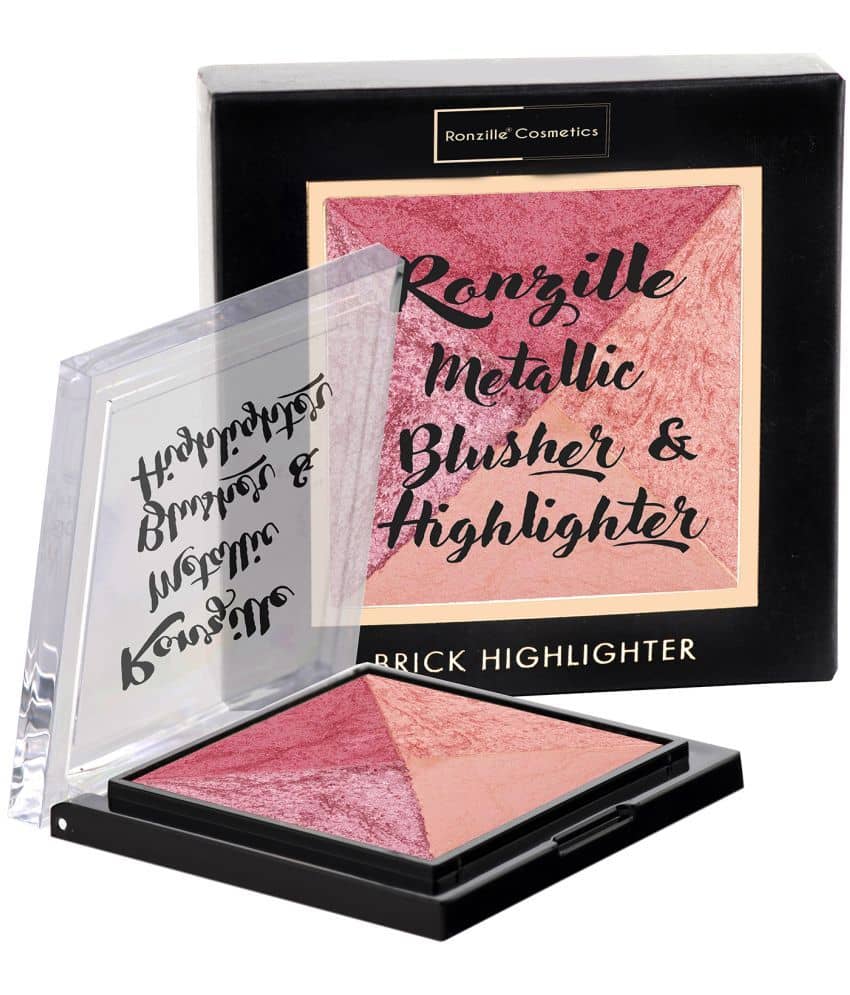 Ronzille Baked Blusher Shimmer brickk highlighter Square brick highlighter - 02