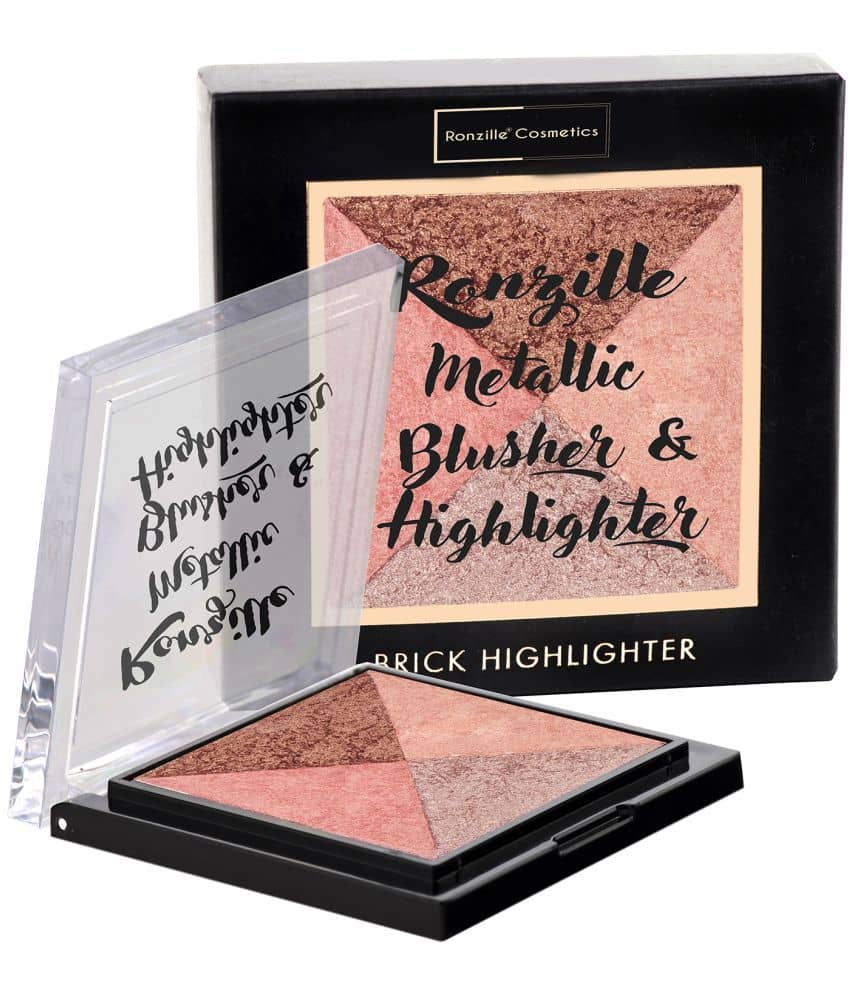 Ronzille Baked Blusher Shimmer brickk highlighter Square brick highlighter - 02