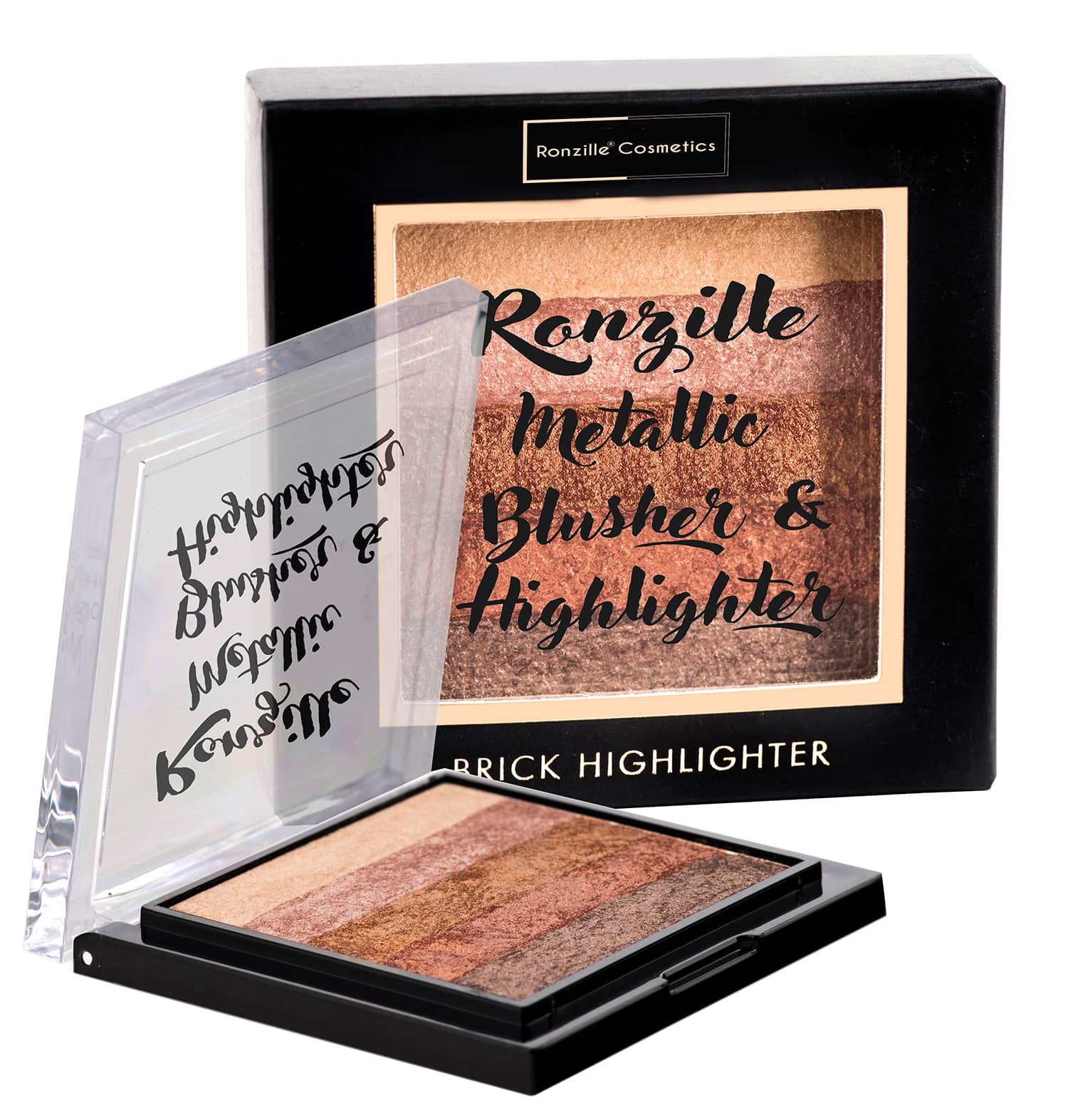Ronzille Baked Blusher Shimmer brickk highlighter Square brick highlighter - 02