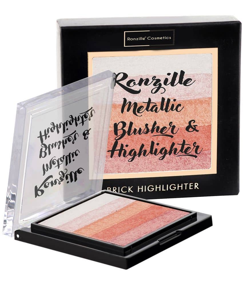 Ronzille Baked Blusher Shimmer brickk highlighter Square brick highlighter - 02