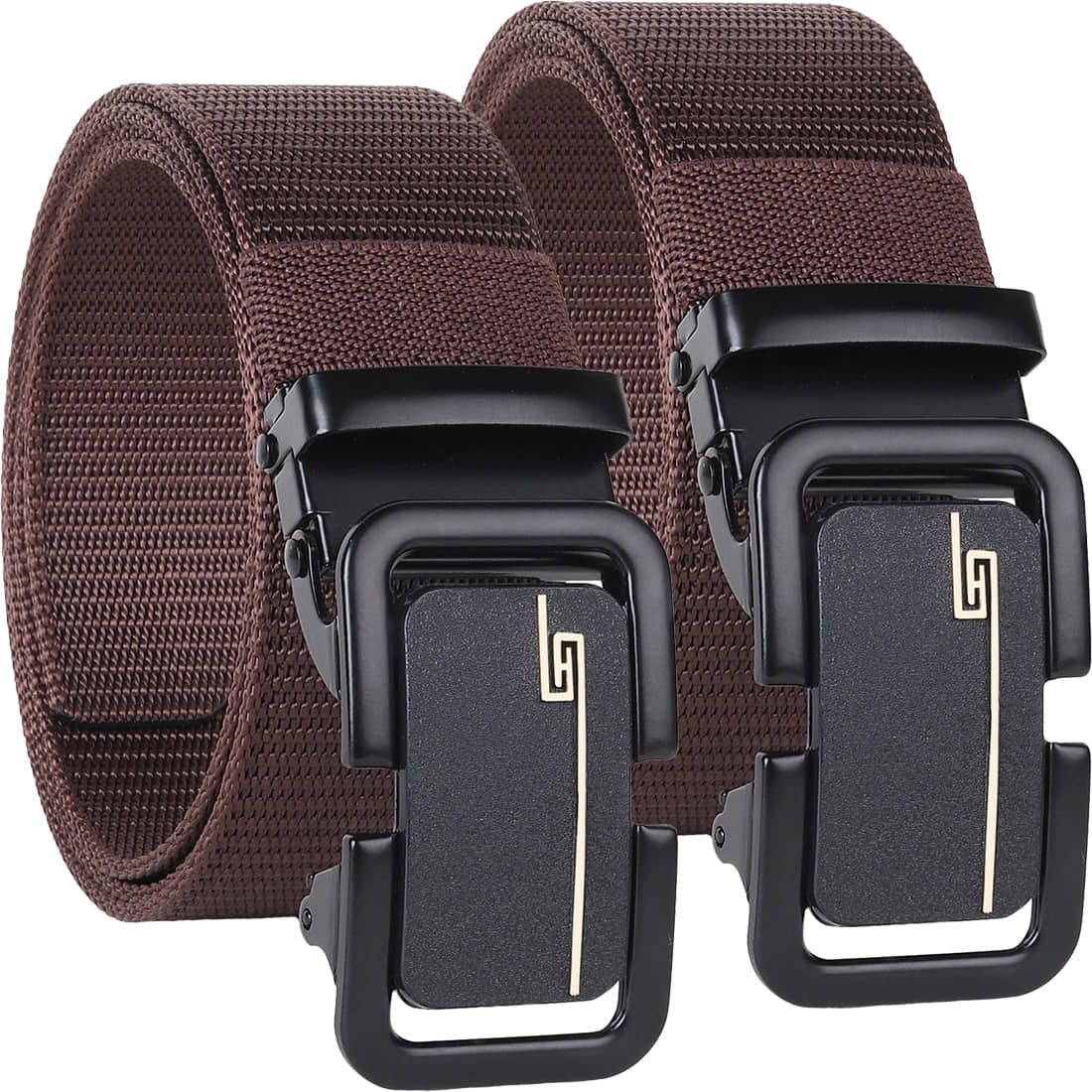 SILKSHOPPING - Brown Nylon Men's Casual Belt ( Pack of 2 )