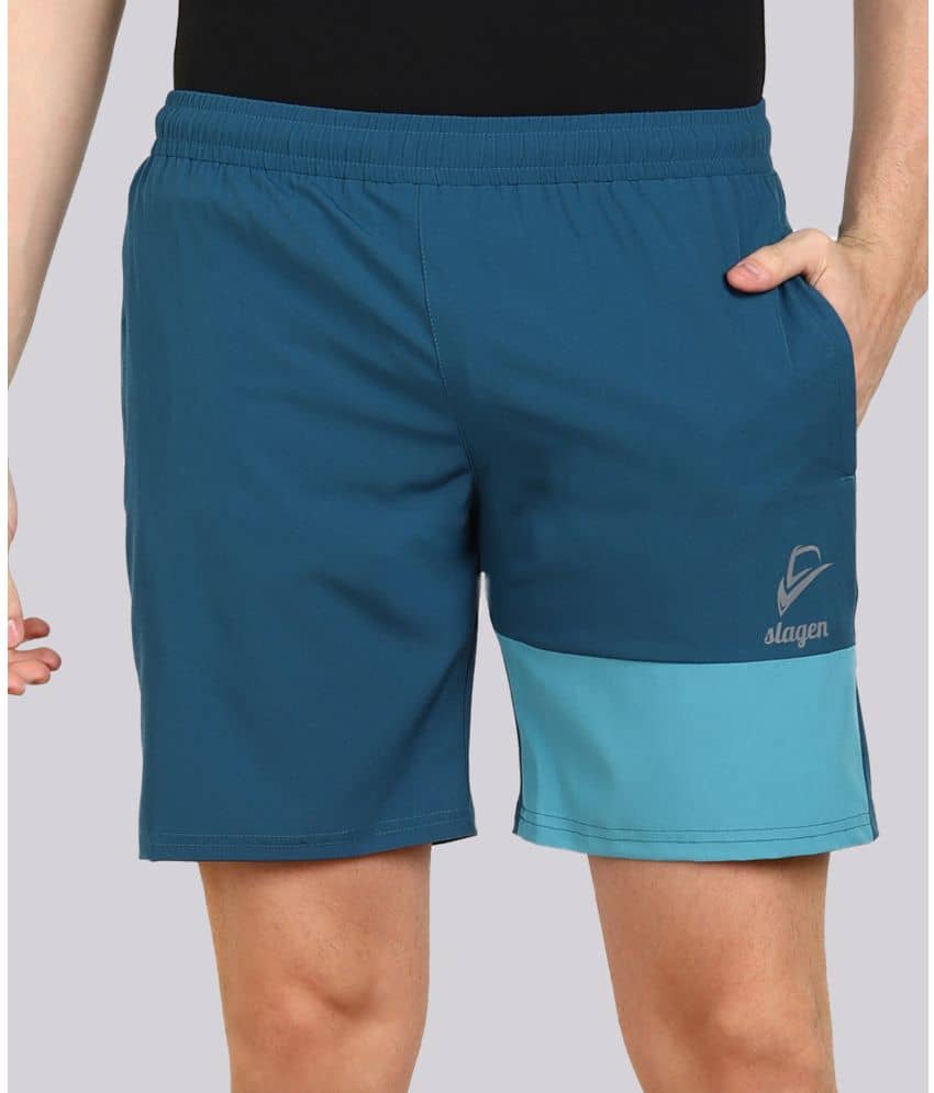 SLAGEN - Teal Polyester Men's Running Shorts ( Pack of 1 ) - Shorts | Buy online on ZillyBuy