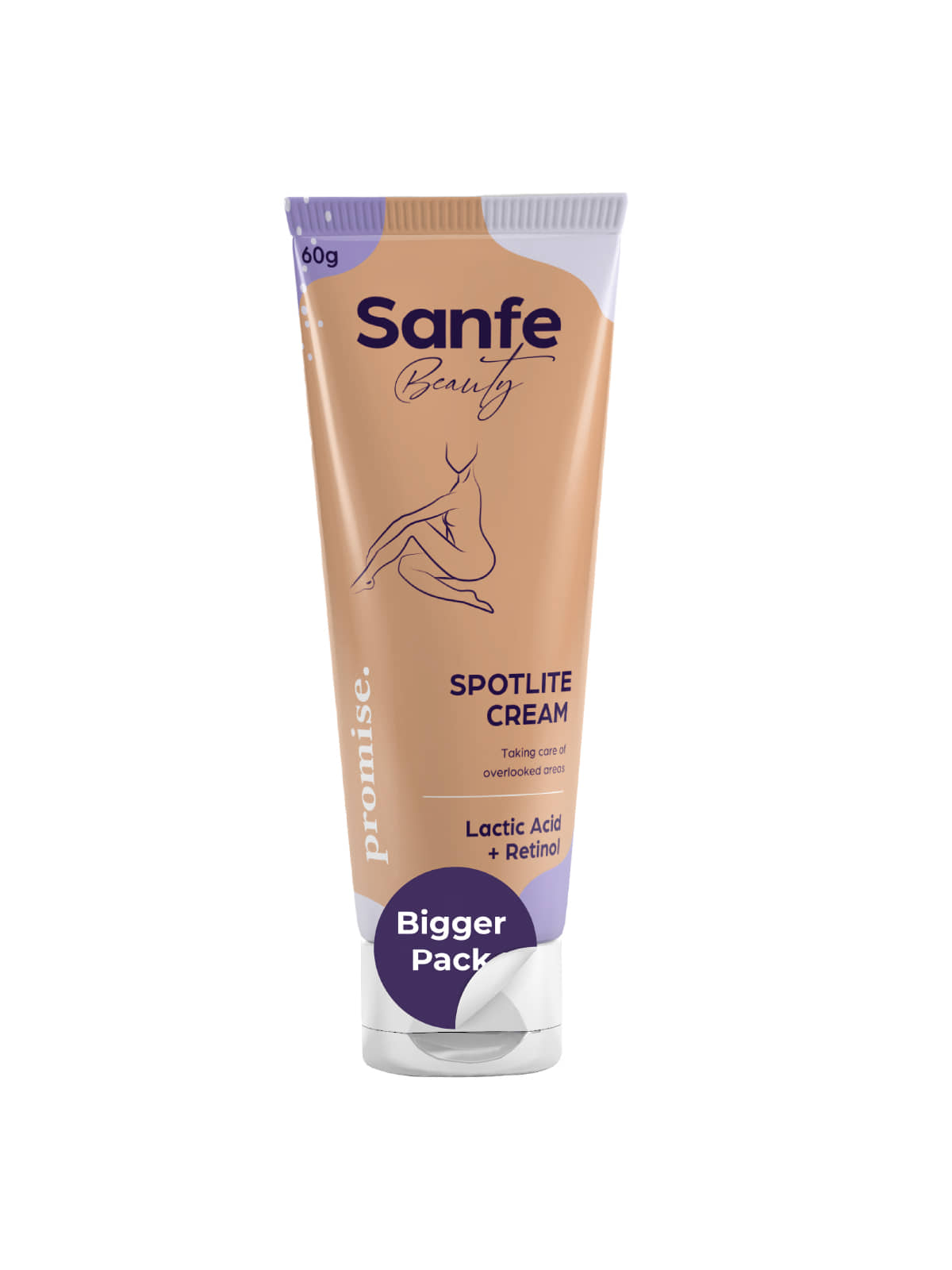 Sanfe Spotlite Body Cream For Dark Underarms, Neck, Joints And Skinfolds, 3% Lactic Acid, SPF 15 - 60gm