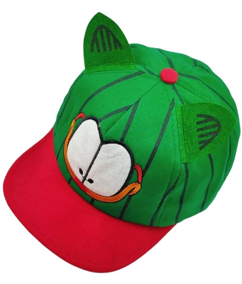 Zacharias Unisex Kids Cotton Cap kc-08-Green  (Pack of 1) (1-4 Years)