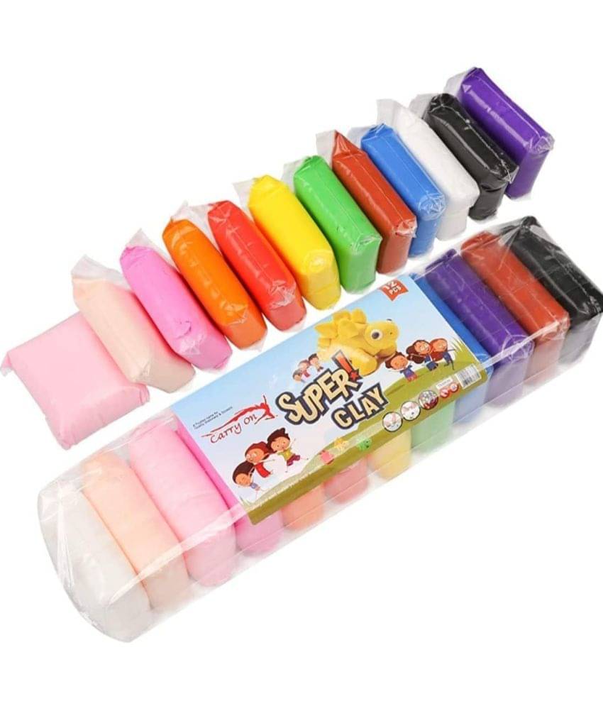 yeskart -12 PC LIGHT Creative Art and Craft Air Dry Super Clay with Carving Molding Tools Kit for Girls and Boys; Kids Above Age 5+ Year Old (Pack of 2) yeskart -12 PC LIGHT Creative Art and Craft Air Dry Super Clay with Carving Molding Tools Kit for Girls and Boys; Kids Above Age 5+ Year Old (Pack of 2)