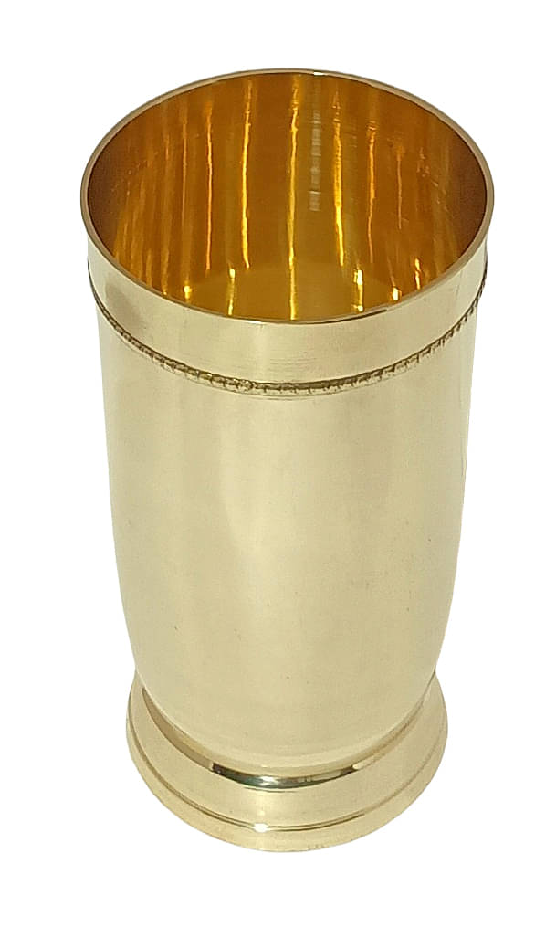     			A & H ENTERPRISES - Plain Heavy Water Brass Glasses 250 ml ( Pack of 1 )