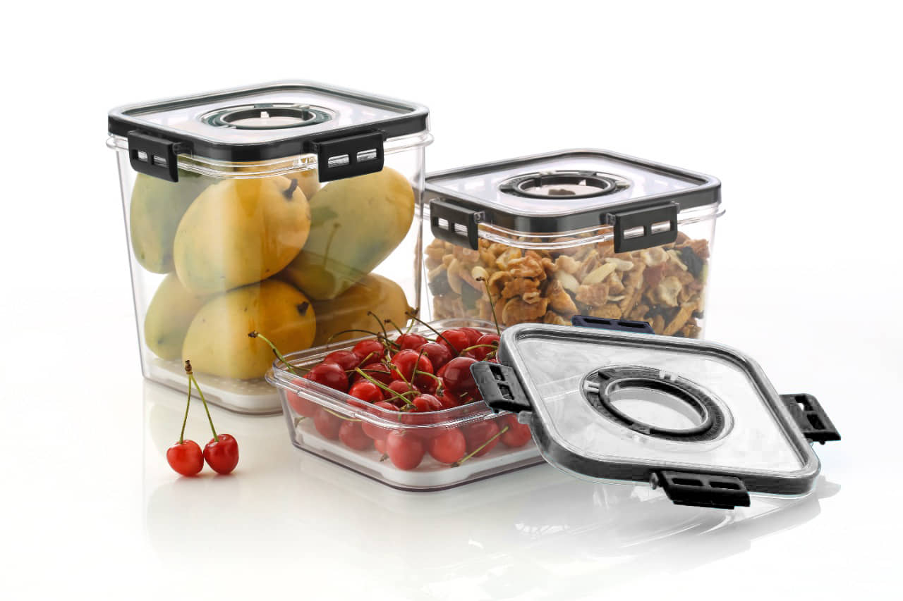 Arni - Plastic Blue Food Container ( Set of 3 )