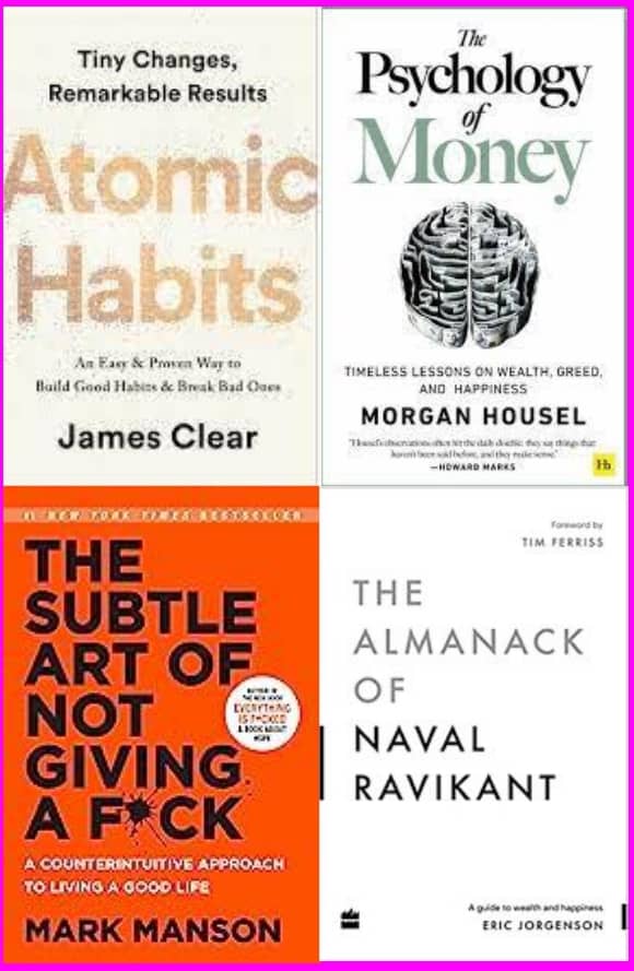 Atomic Habits + The Psychology of Money + The Subtle Art + The Almanack Of Naval Ravikant - Stationery | Buy online on ZillyBuy