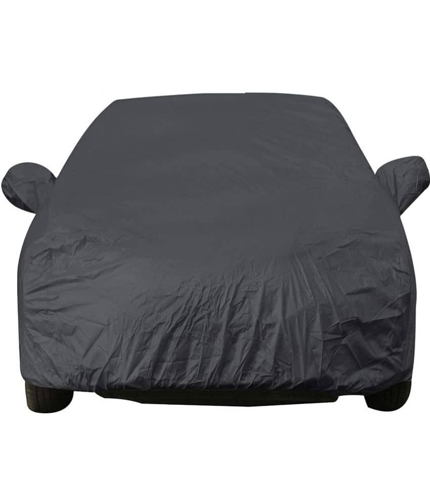 AutoRetail - Dust Proof Car Body Polyster Cover for Hyundai Grand i10 With Mirror Pocket ( Pack of 1 ) , Grey