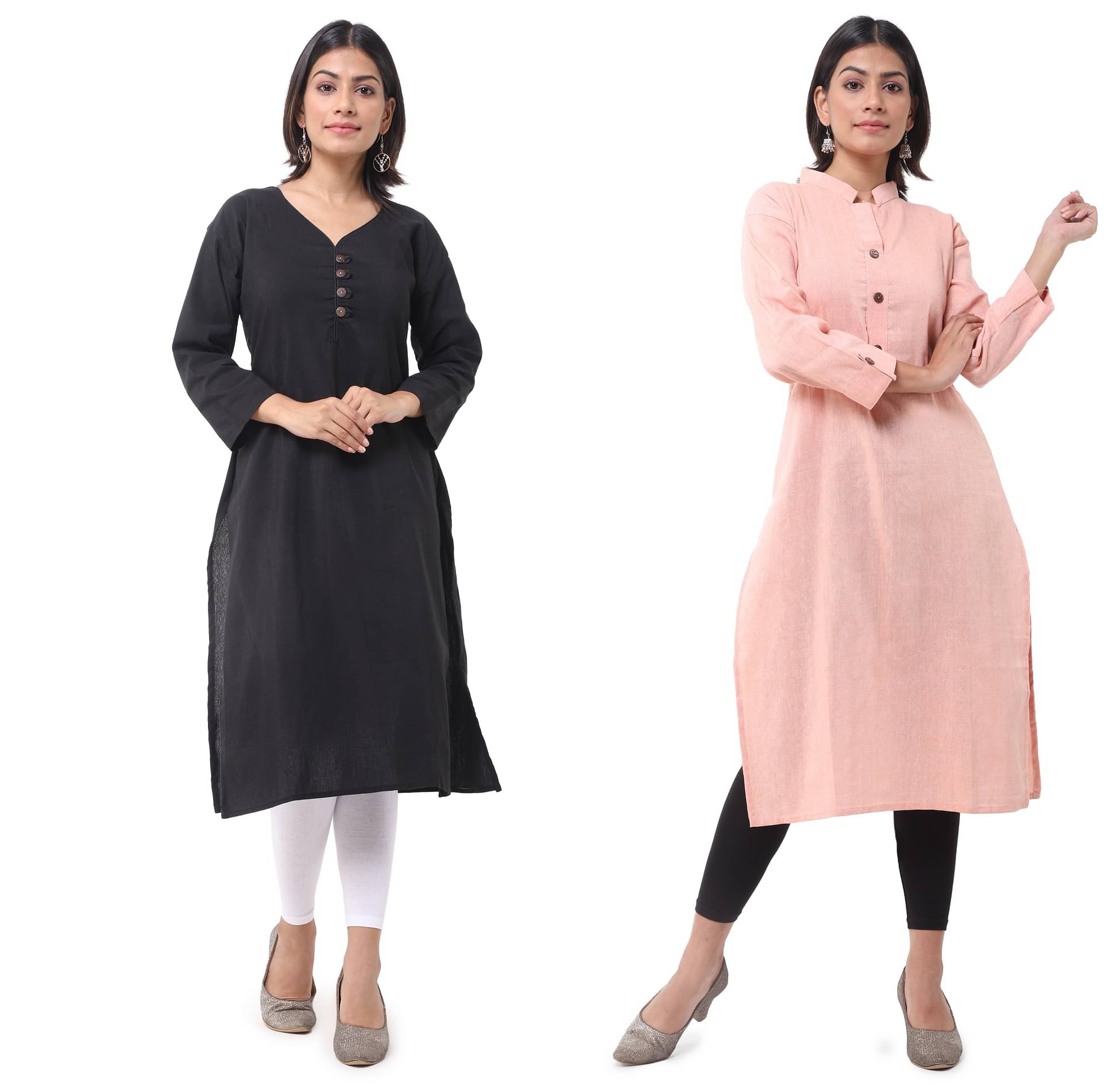 DESHBANDHU DBK - Multicolor Cotton Women's Straight Kurti ( Pack of 2 ) DESHBANDHU DBK - Multicolor Cotton Women's Straight Kurti ( Pack of 2 )