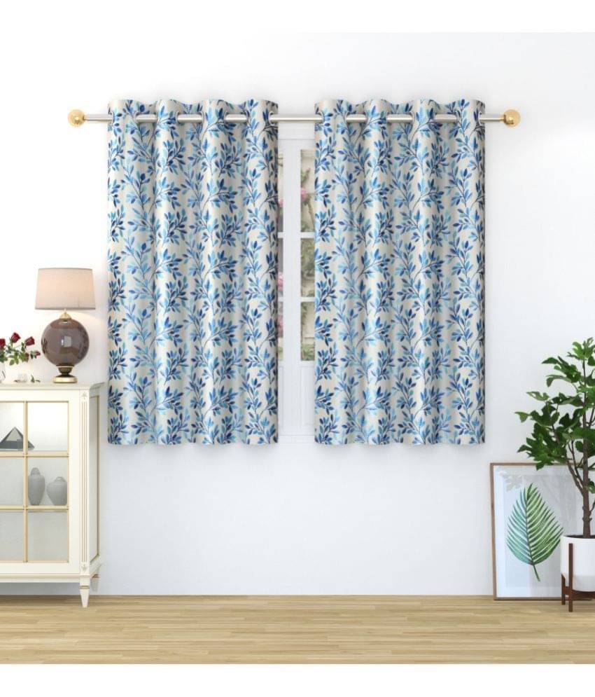 Homefab India Nature Blackout Eyelet Window Curtain 5ft (Pack of 2) - Blue     			Homefab India Nature Blackout Eyelet Window Curtain 5ft (Pack of 2) - Blue