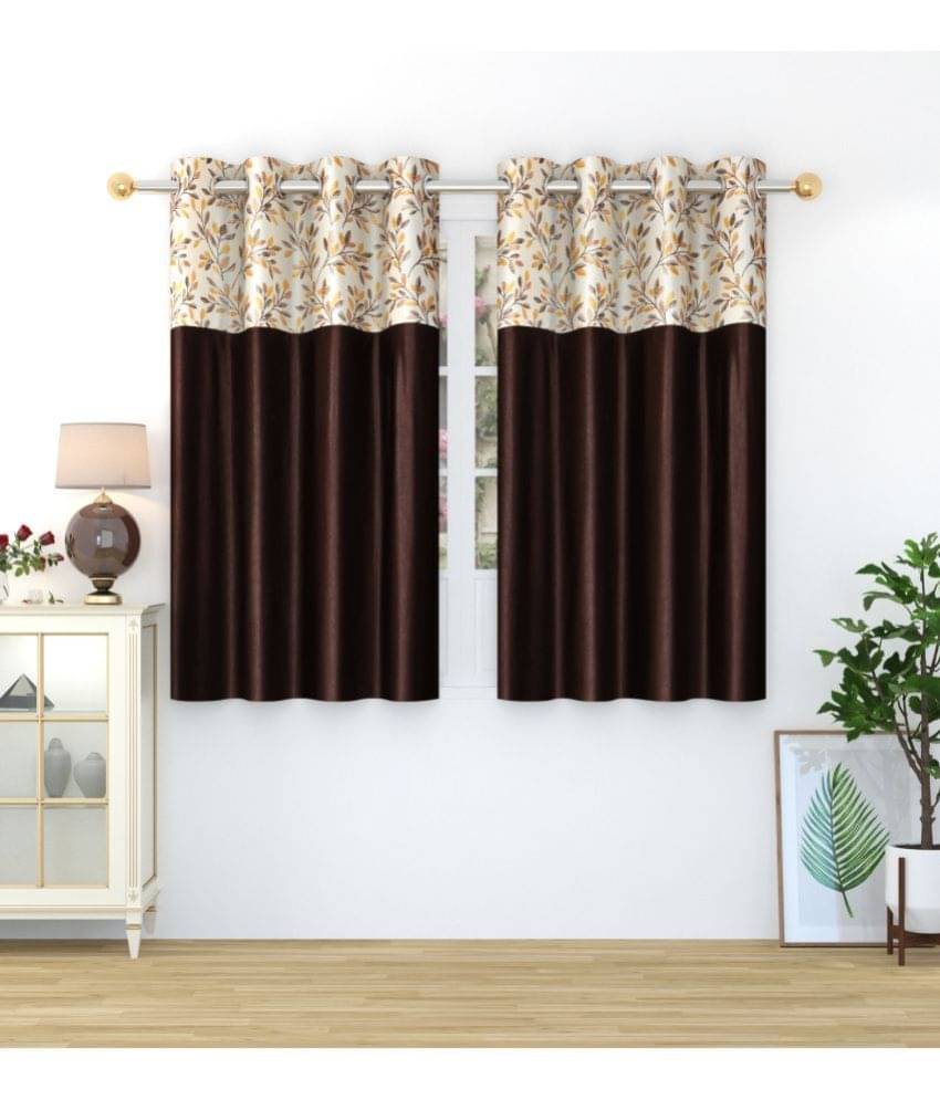     			Homefab India Nature Blackout Eyelet Window Curtain 5ft (Pack of 2) - Coffee