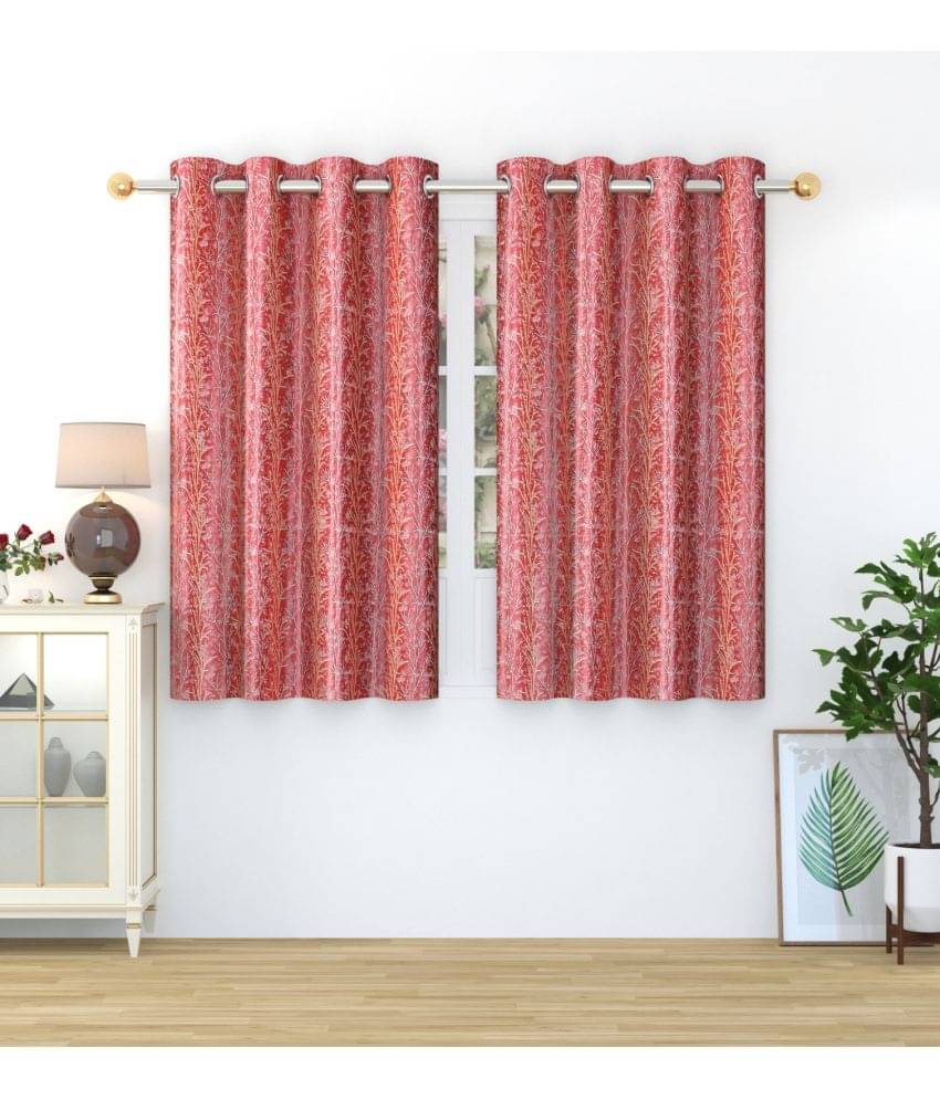 Homefab India Abstract Blackout Eyelet Window Curtain 5ft (Pack of 2) - Maroon Homefab India Abstract Blackout Eyelet Window Curtain 5ft (Pack of 2) - Maroon
