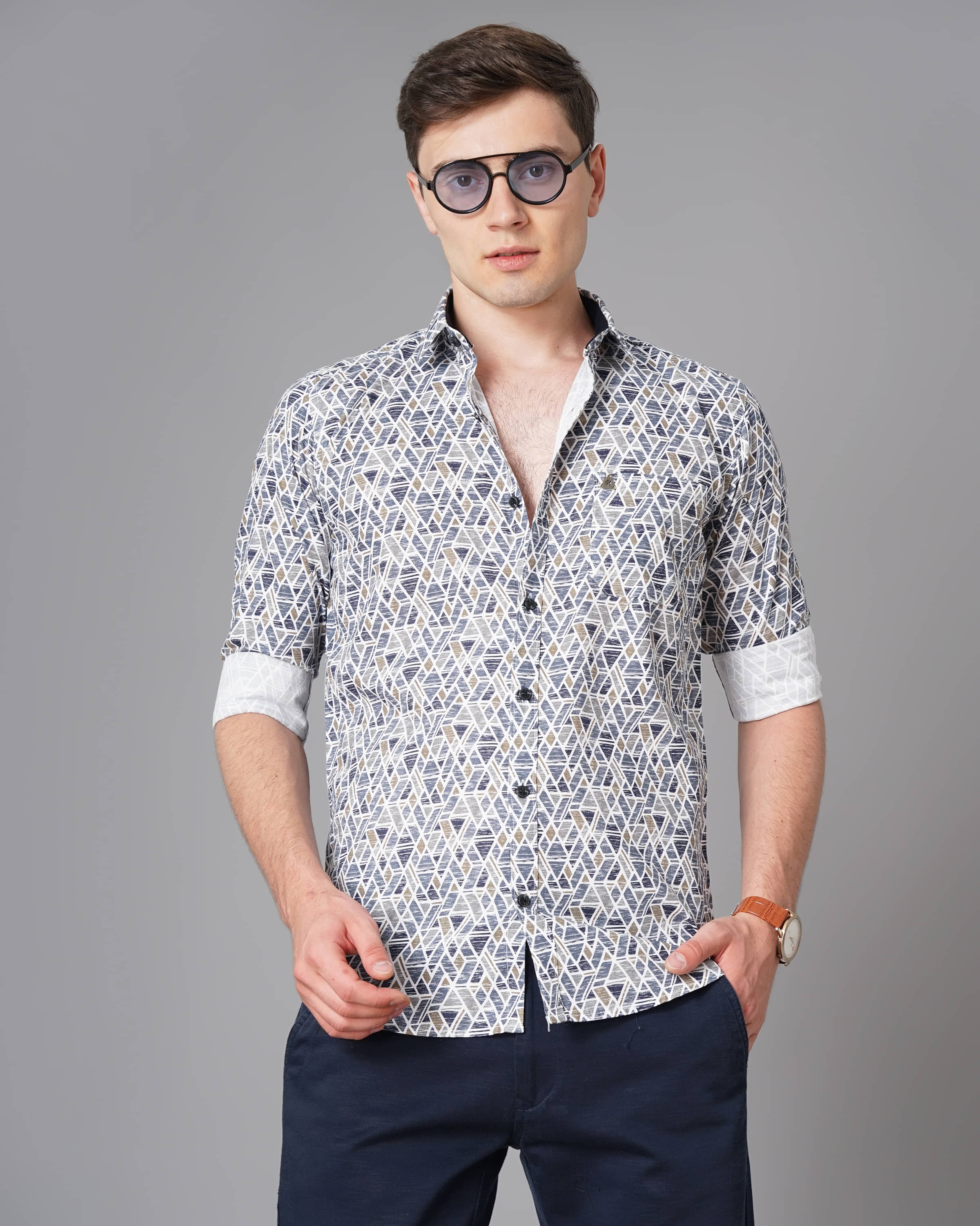 K-LARA - Blue 100% Cotton Slim Fit Men's Casual Shirt ( Pack of 1 )