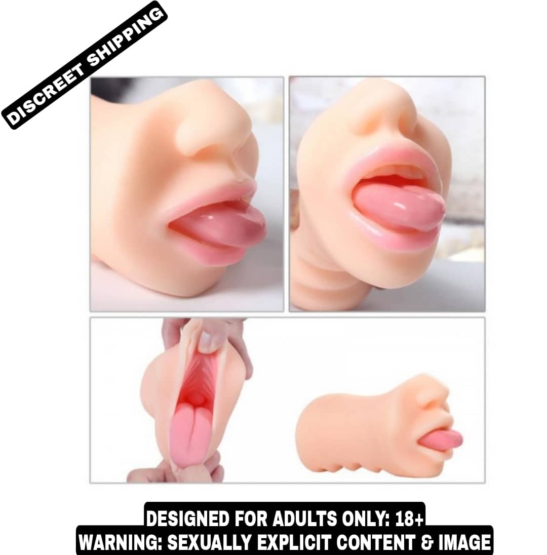 KAMAHOUSE Pocket Pussy with Real Mouth and Tongue Masturbator For Men