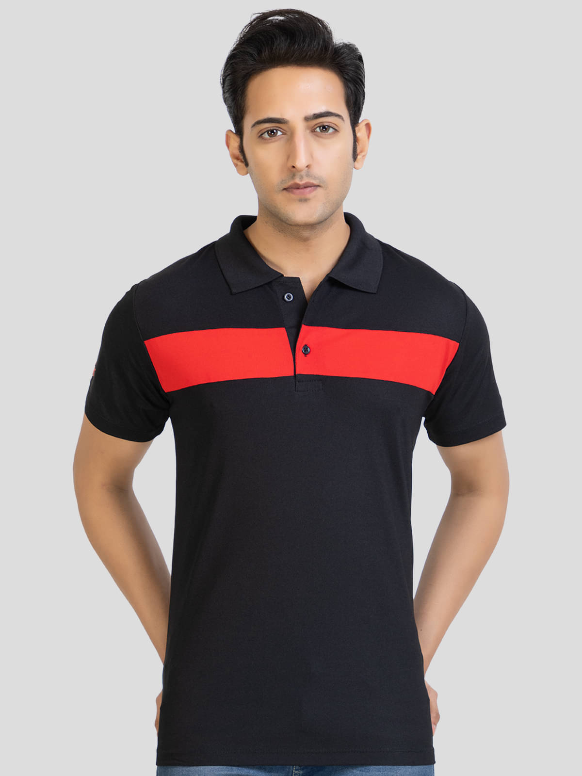     			MAGKNIT - Black Cotton Blend Regular Fit Men's Polo T Shirt ( Pack of 1 )