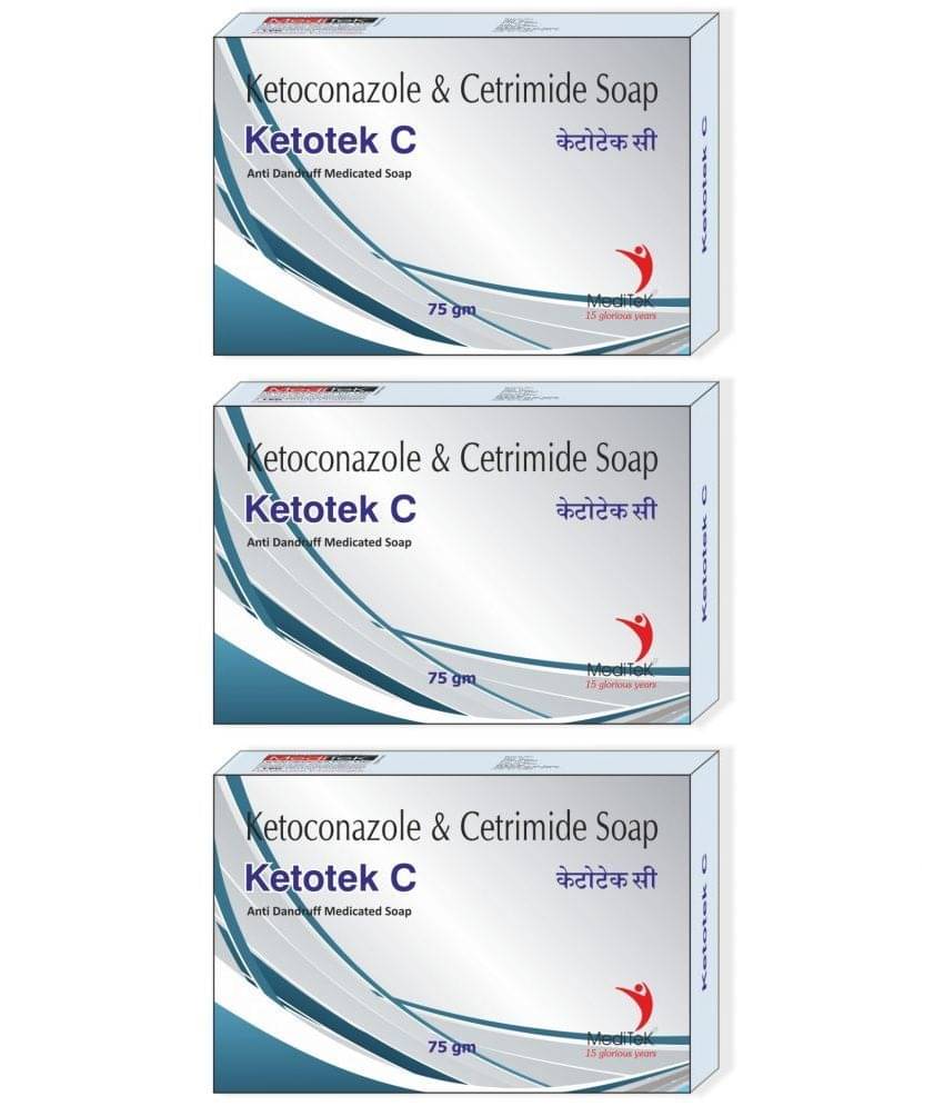     			Meditek Ketotek C Antidandruff Soap 75Gms. Each - Antibacterial Soap for Normal Skin ( Pack of 3 )