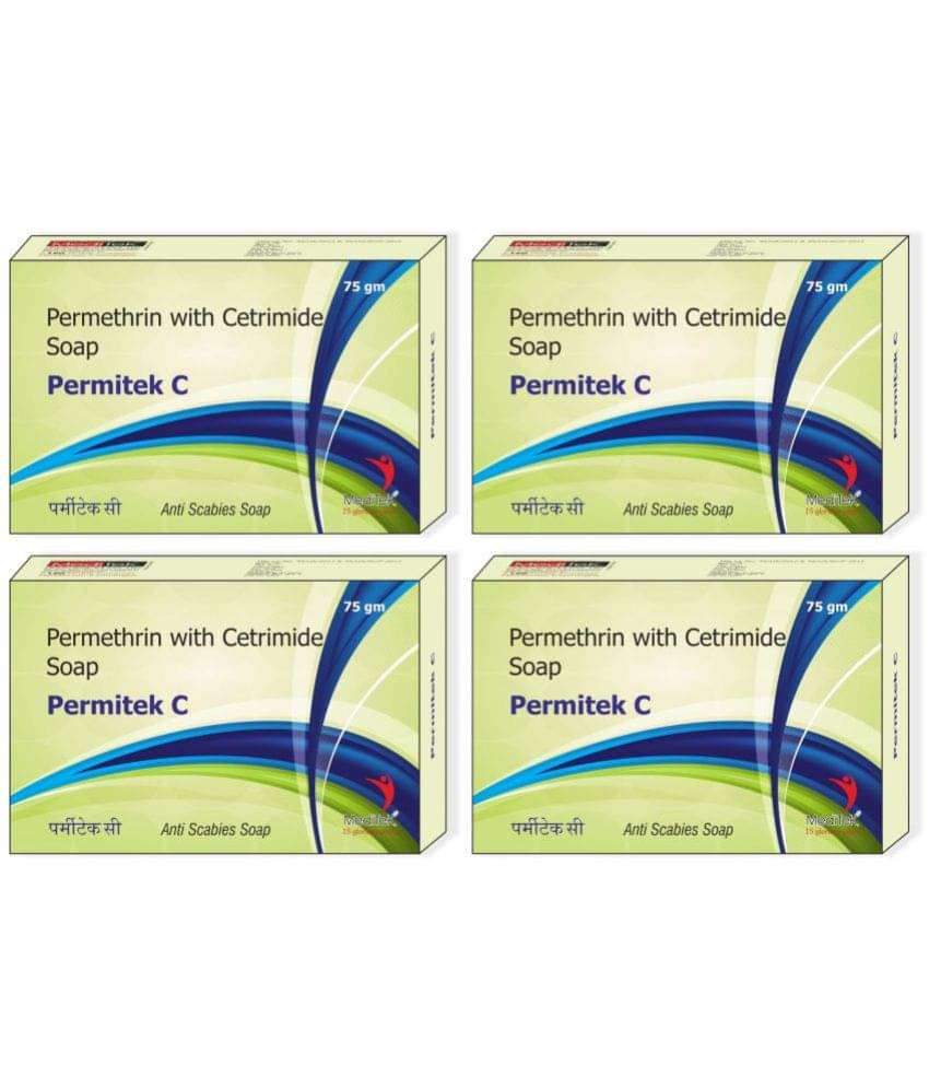 Meditek Permitek C Soap for Scalp Treatment 75Gms. Each - Antibacterial Soap for Normal Skin ( Pack of 4 ) Meditek Permitek C Soap for Scalp Treatment 75Gms. Each - Antibacterial Soap for Normal Skin ( Pack of 4 )