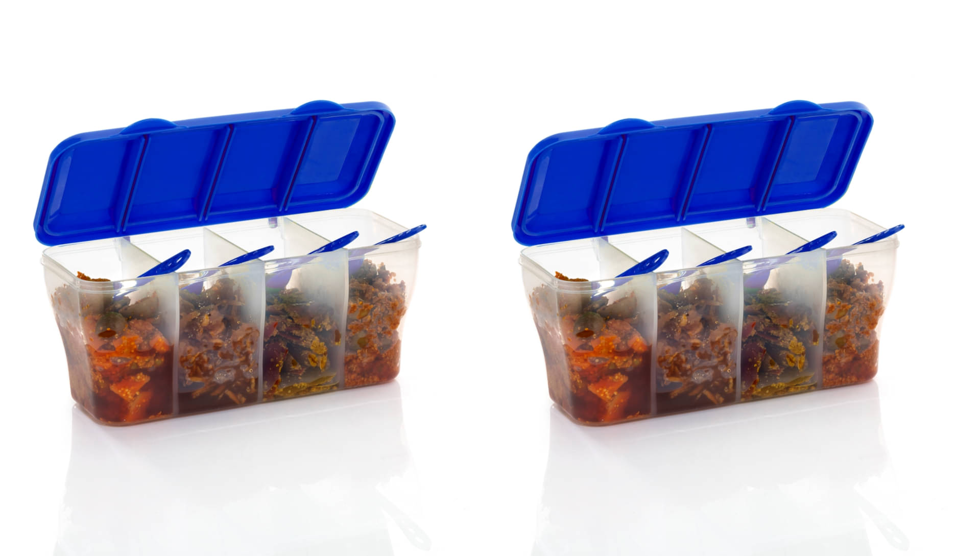     			OFFYX - Pickle Container Set Plastic Blue Spice Container ( Set of 2 )