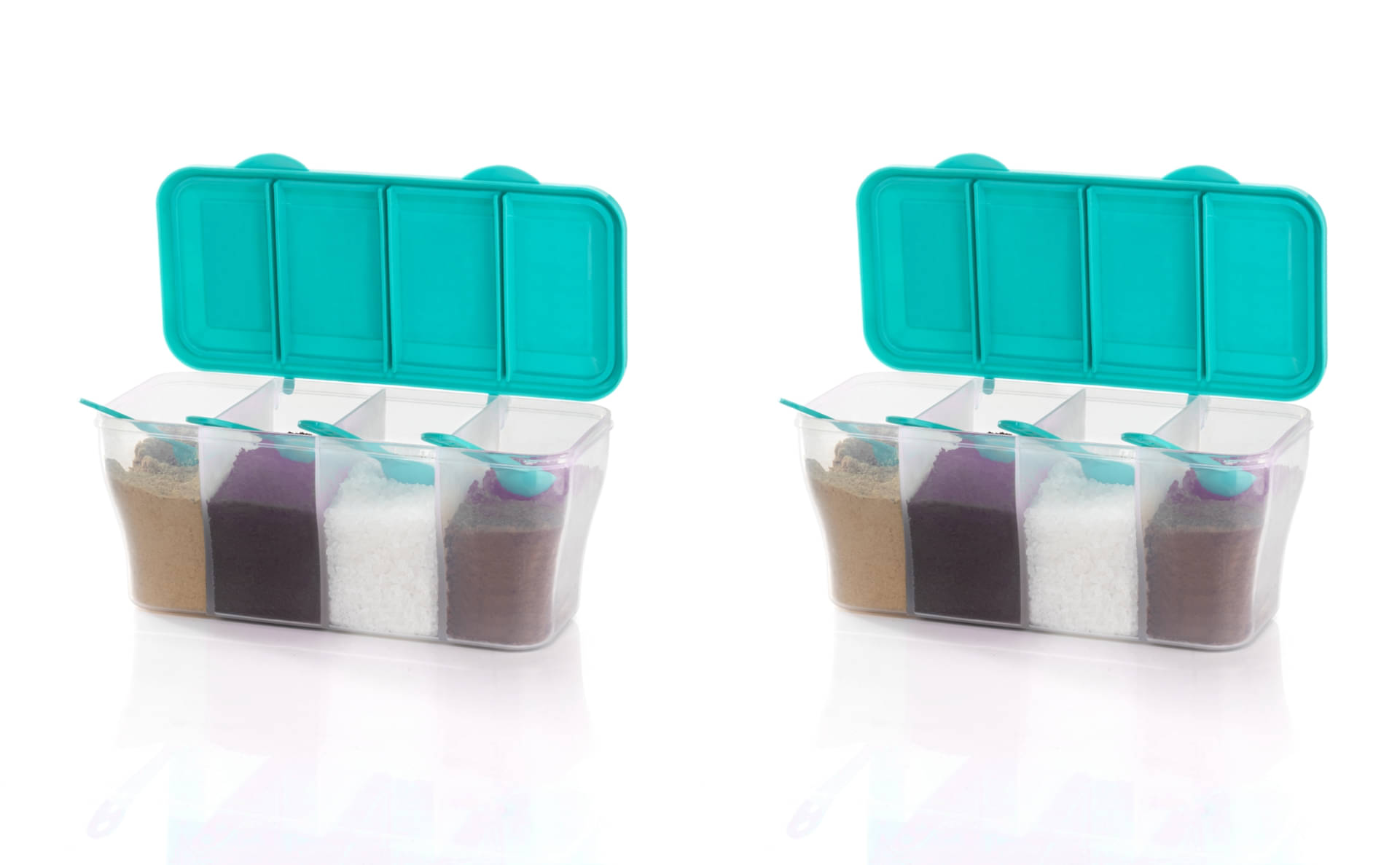     			OFFYX - Tea Container Plastic Aqua Green Spice Container ( Set of 2 )