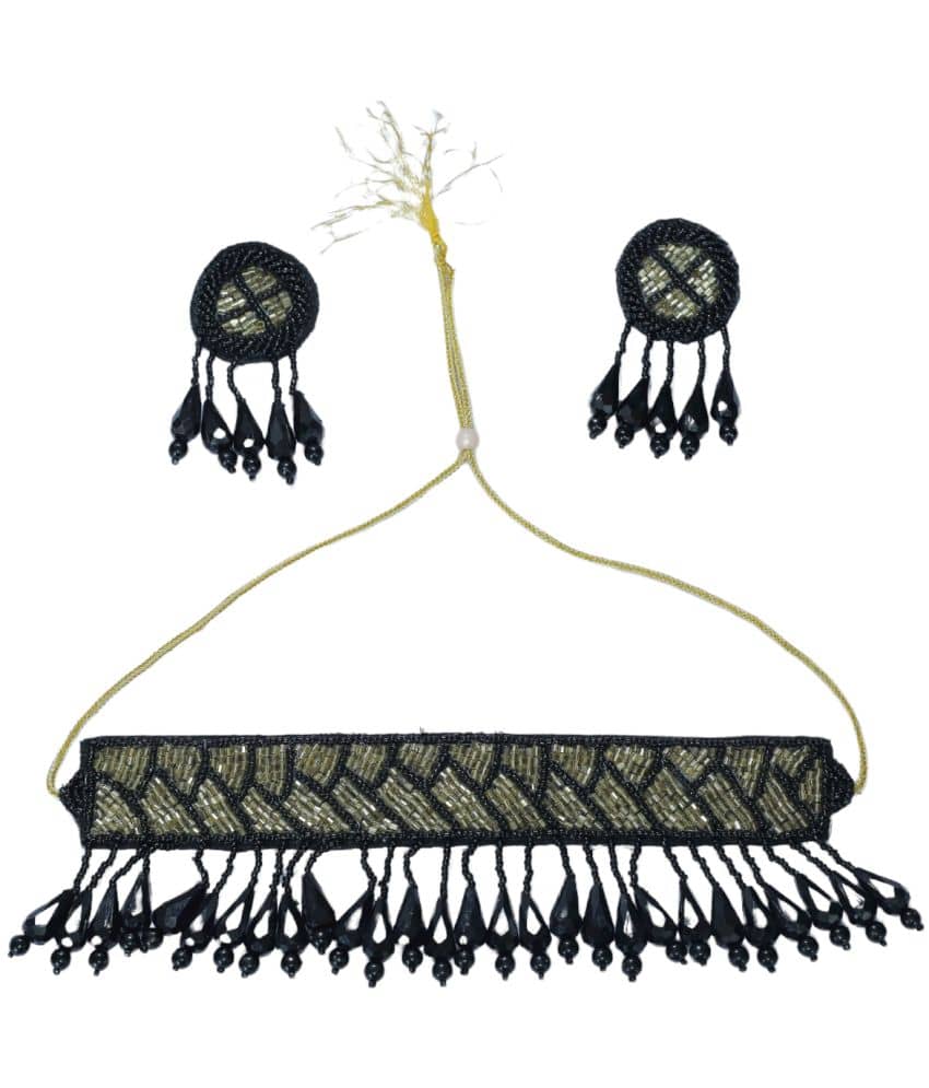 PGYG - Black Jute Necklace Set ( Pack of 1 )