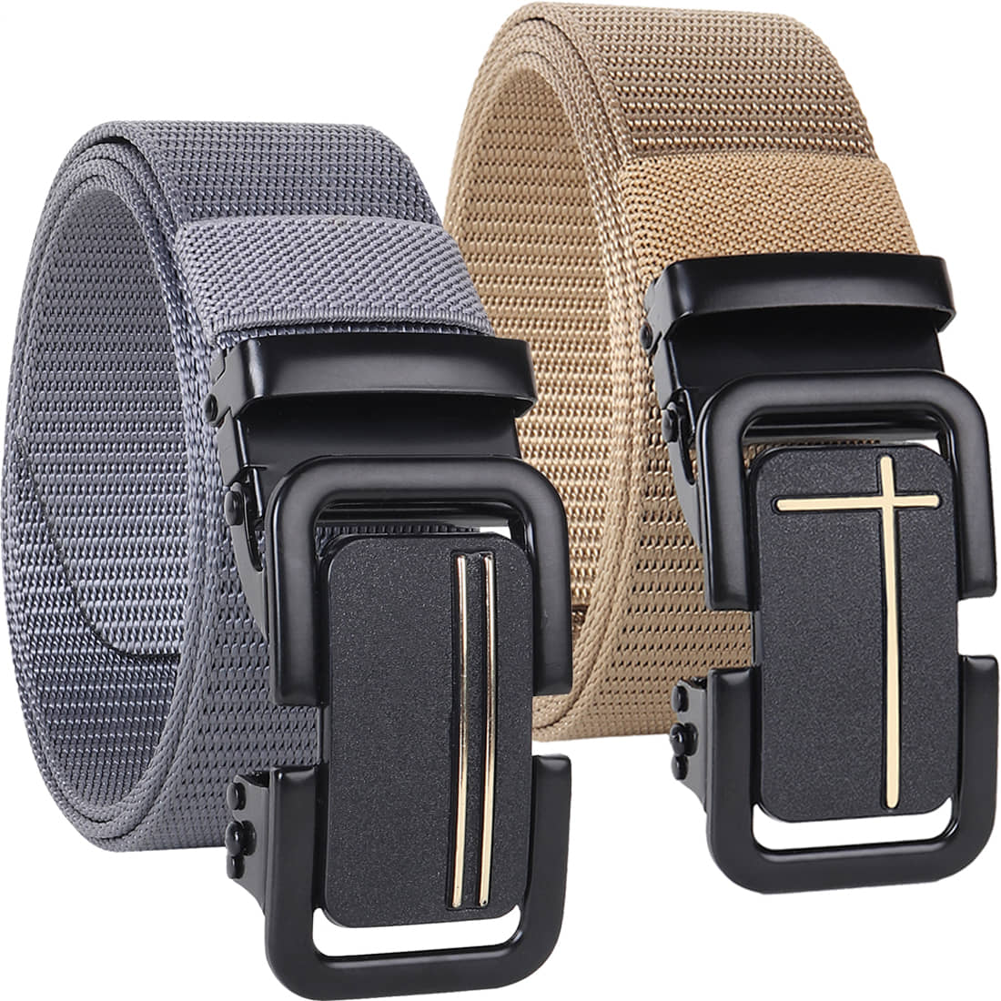 SILKSHOPPING - Multicolor Canvas Men's Casual Belt ( Pack of 2 )