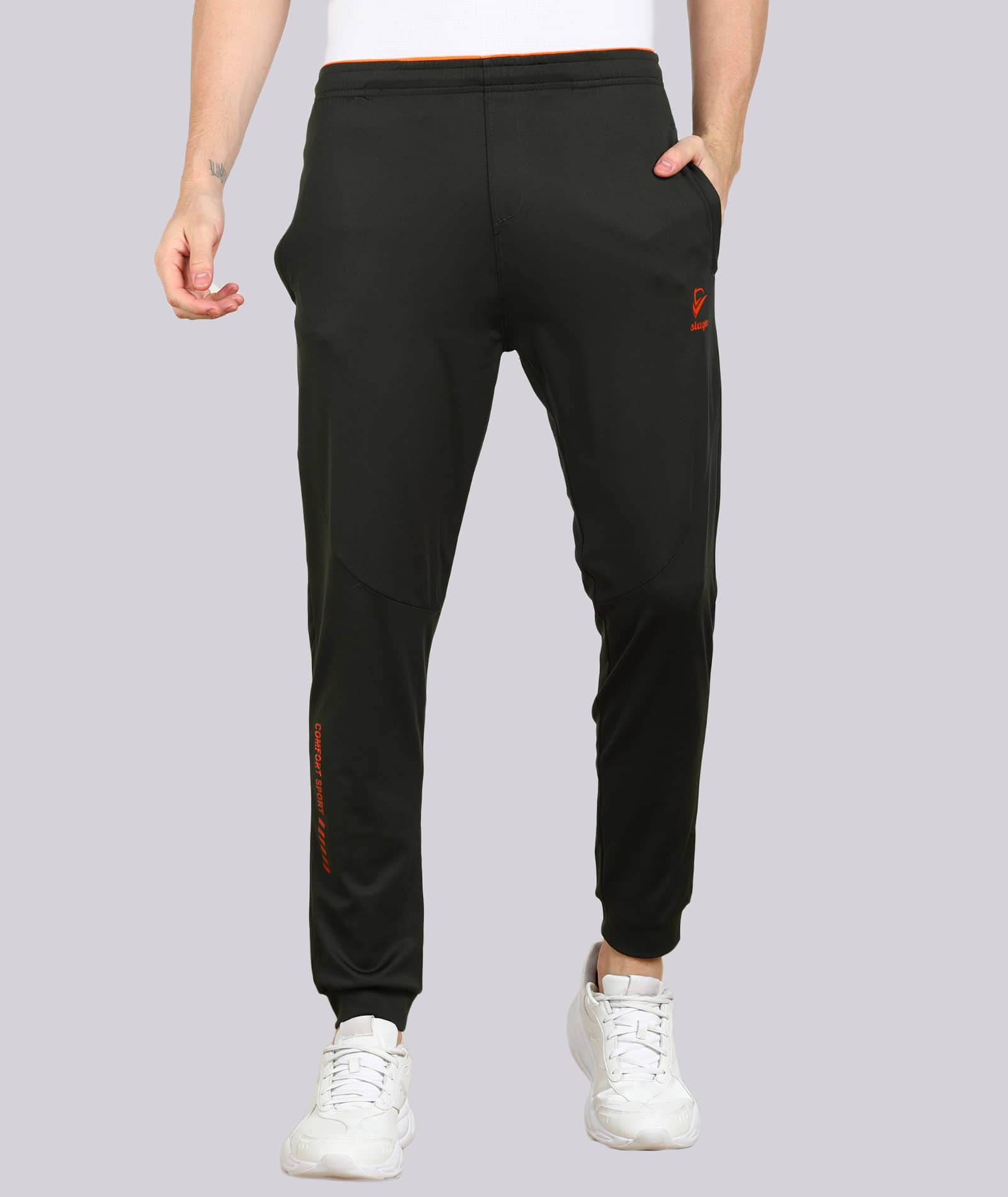 SLAGEN - Olive Green Polyester Men's Sports Joggers ( Pack of 1 ) - Track Pants | Buy online on ZillyBuy