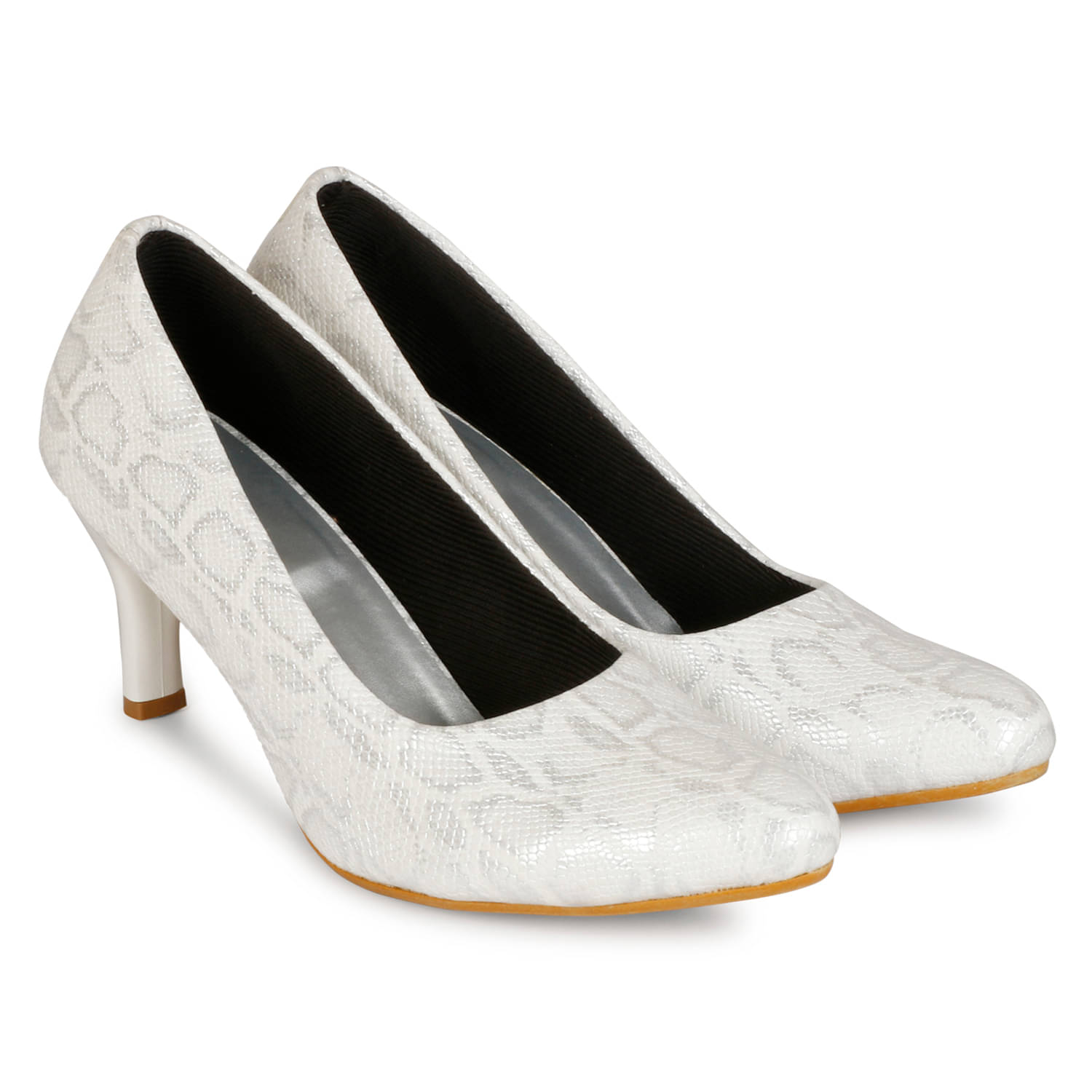     			Saheb - White Women's Pumps Heels