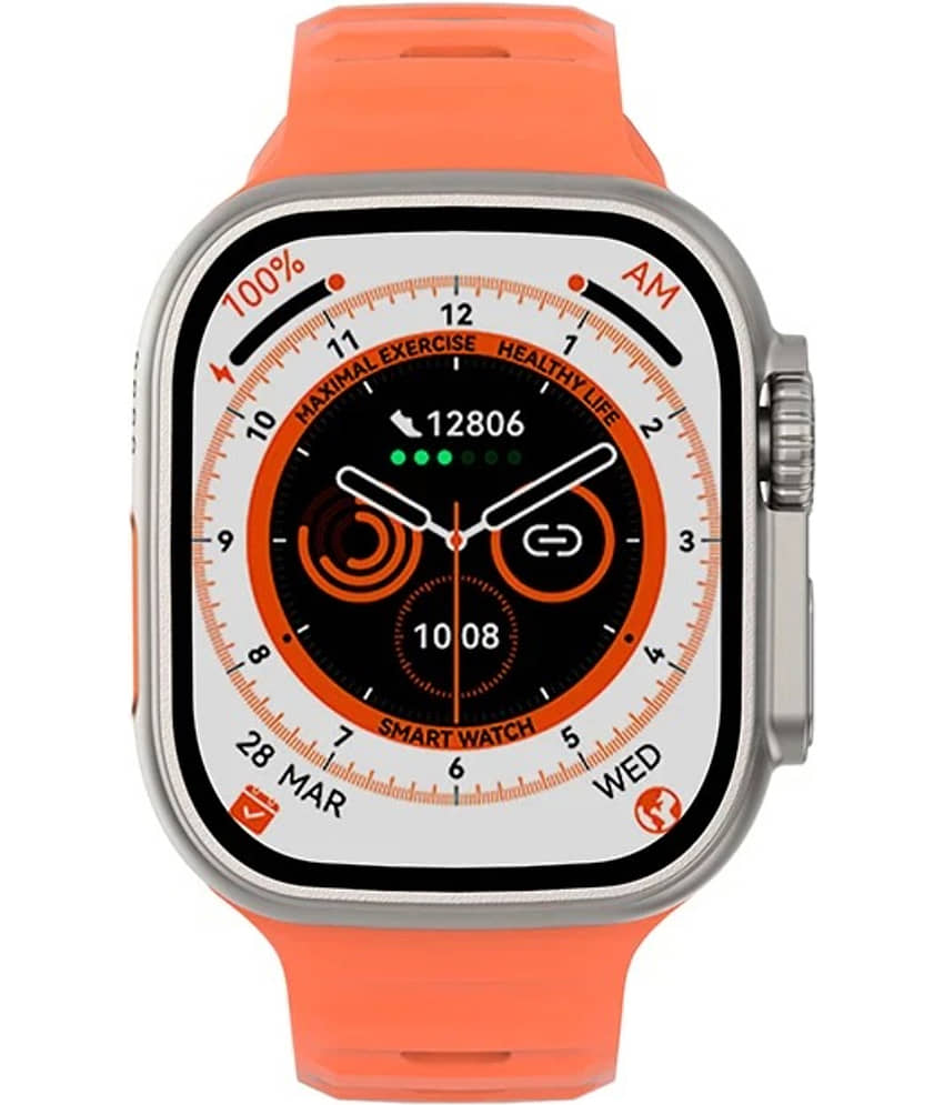 VEhop - BLAZE ULTRA 2.0" Inch IPS Display Orange Smart Watch